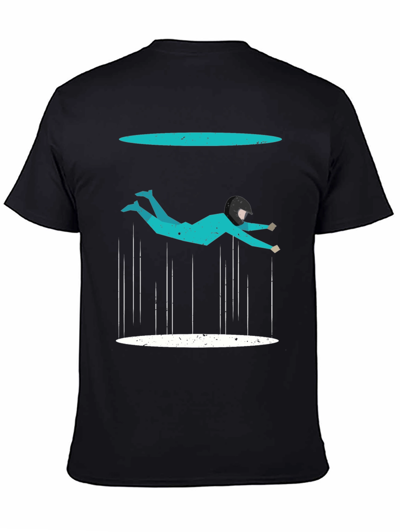 Black Geometric Skydiving T-Shirt view 4