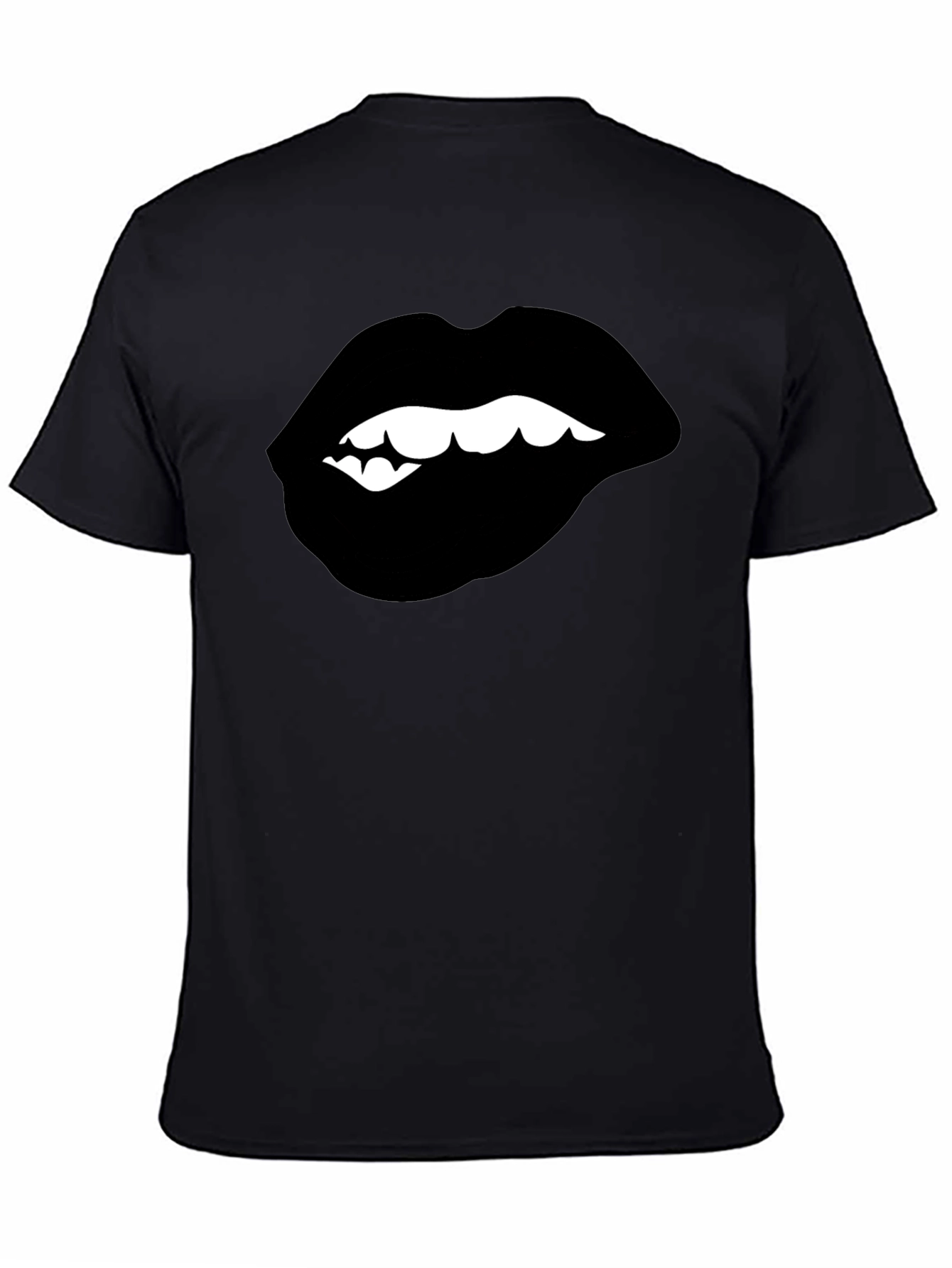 Black Biting Lips Graphic Tee - Modern Streetwear view 4