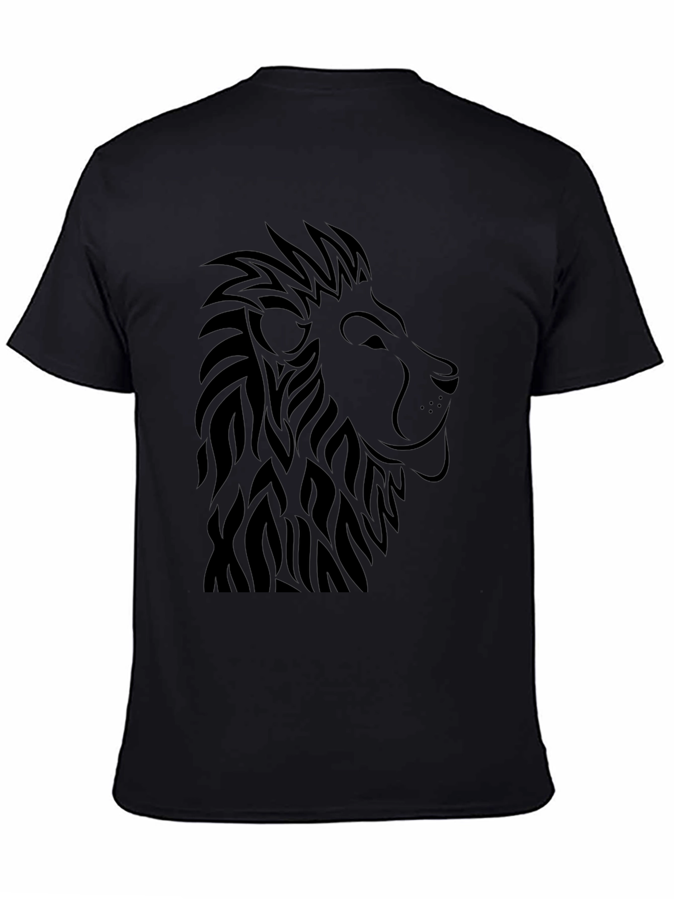 Black Lion Graphic Tee - Black Casual Shirt view 4