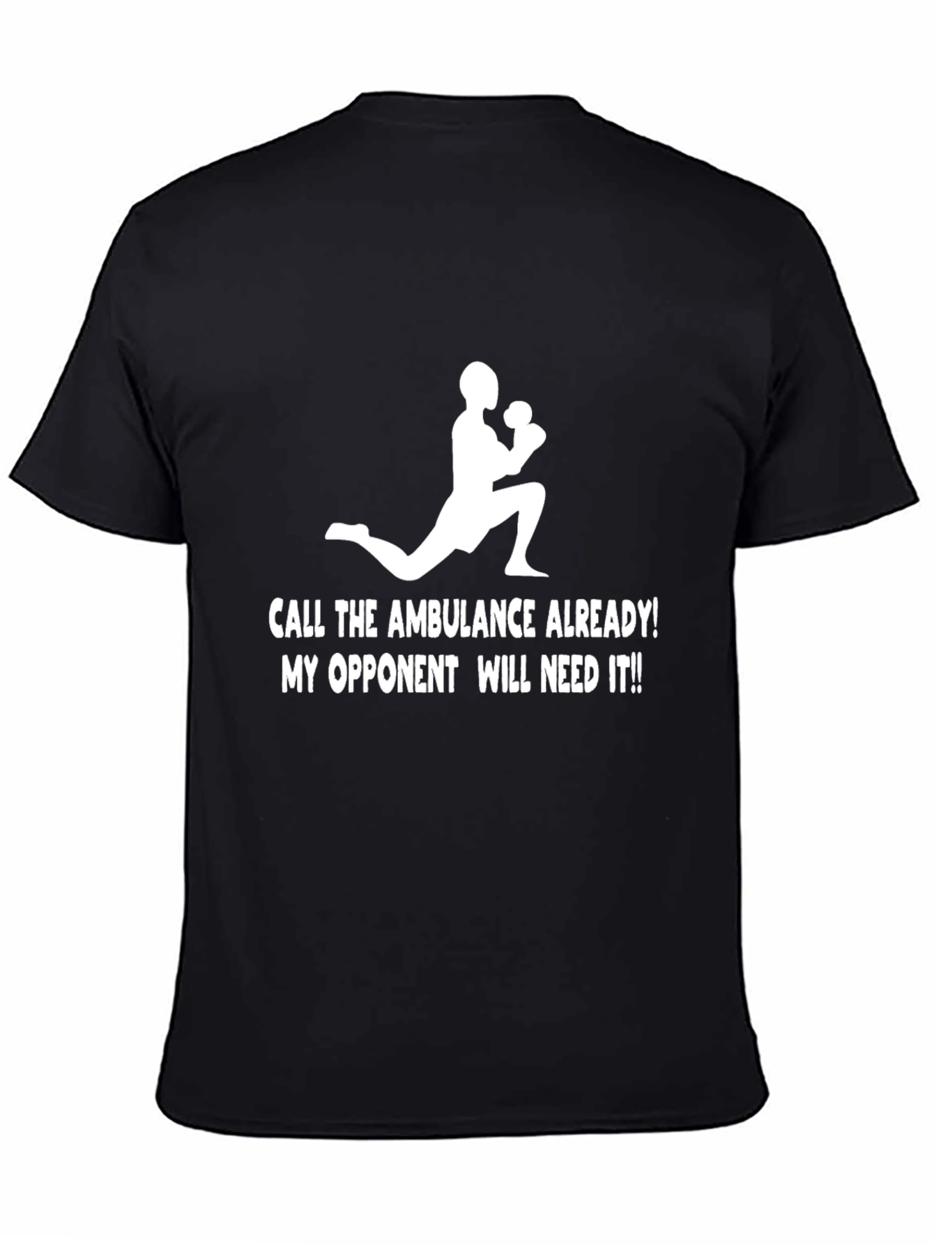 Black Funny Boxing T-Shirt: Call the Ambulance! view 4