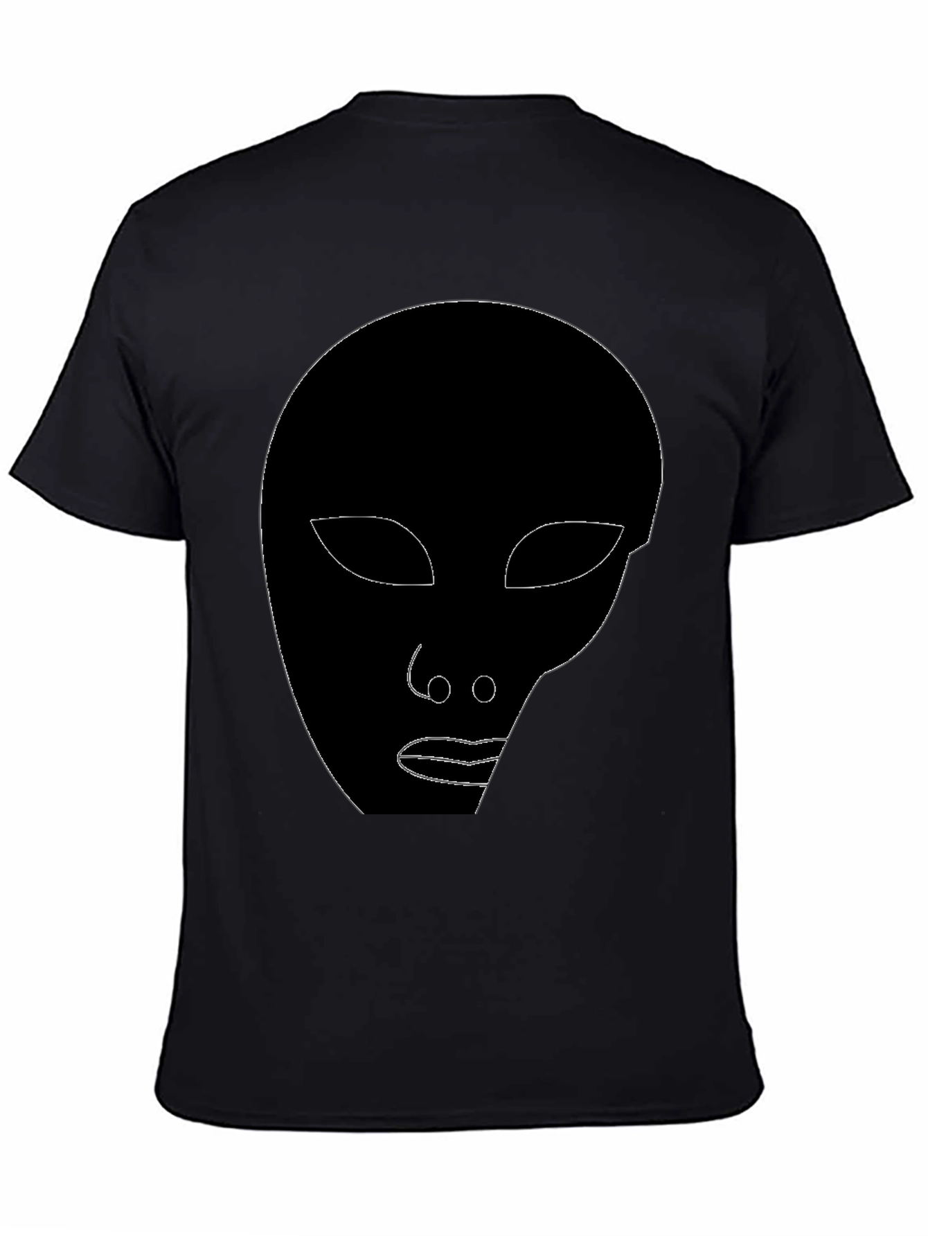 Black Abstract Face Graphic Tee - Stylish Black T-Shirt view 4