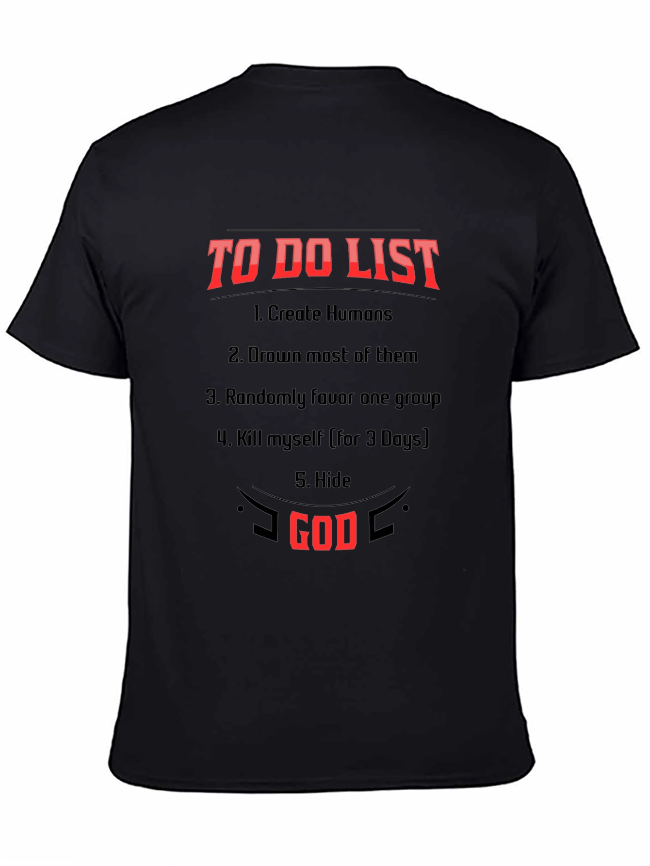 Black God's To-Do List Black T-Shirt view 4