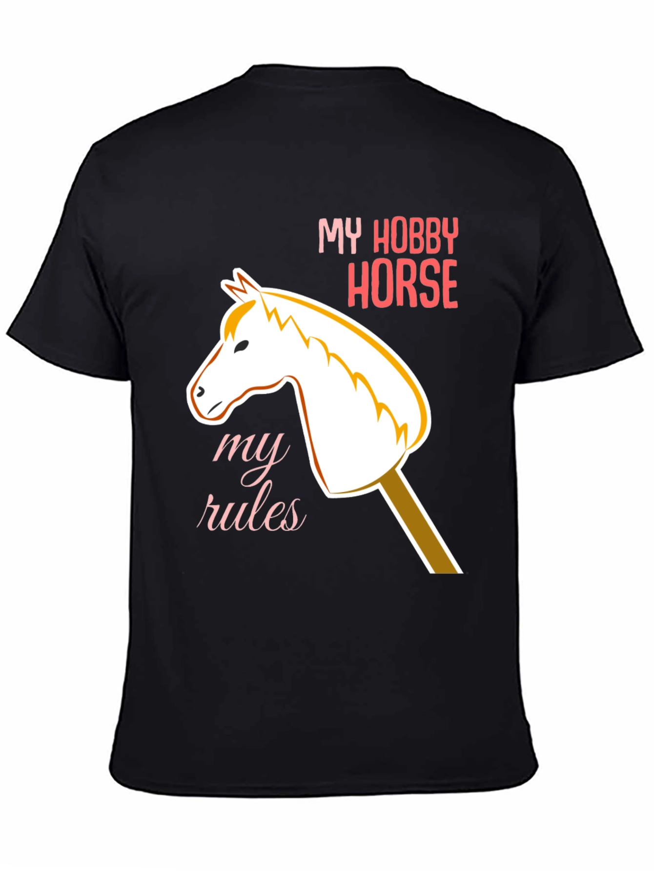 Black My Hobby Horse T-Shirt - Playful Equestrian Style view 4
