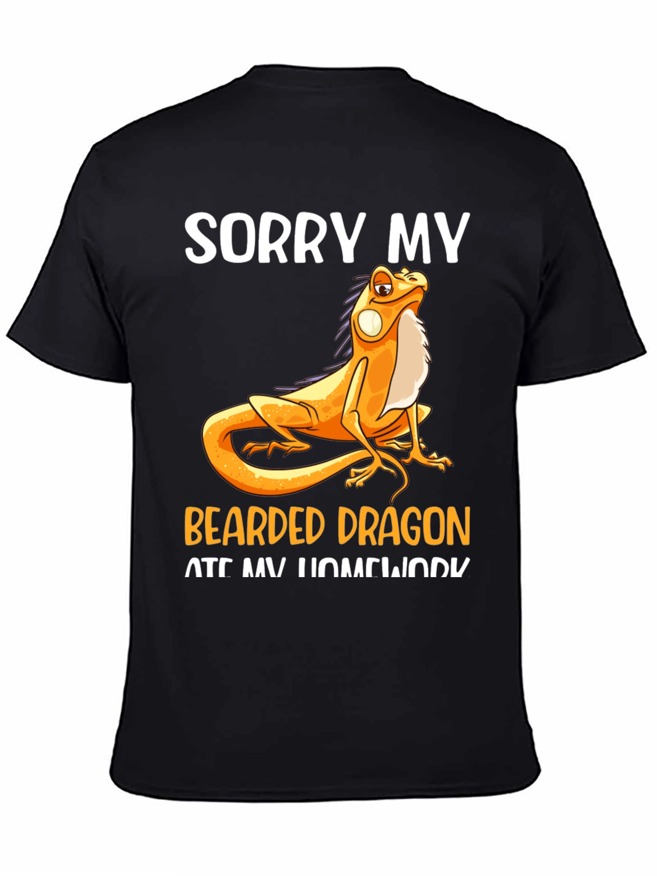 Black Bearded Dragon Ate Homework T-Shirt view 4