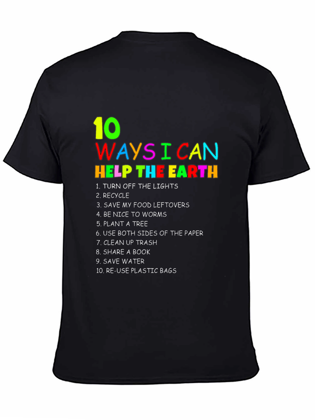Black Eco-Friendly T-Shirt: 10 Ways to Help the Earth view 4