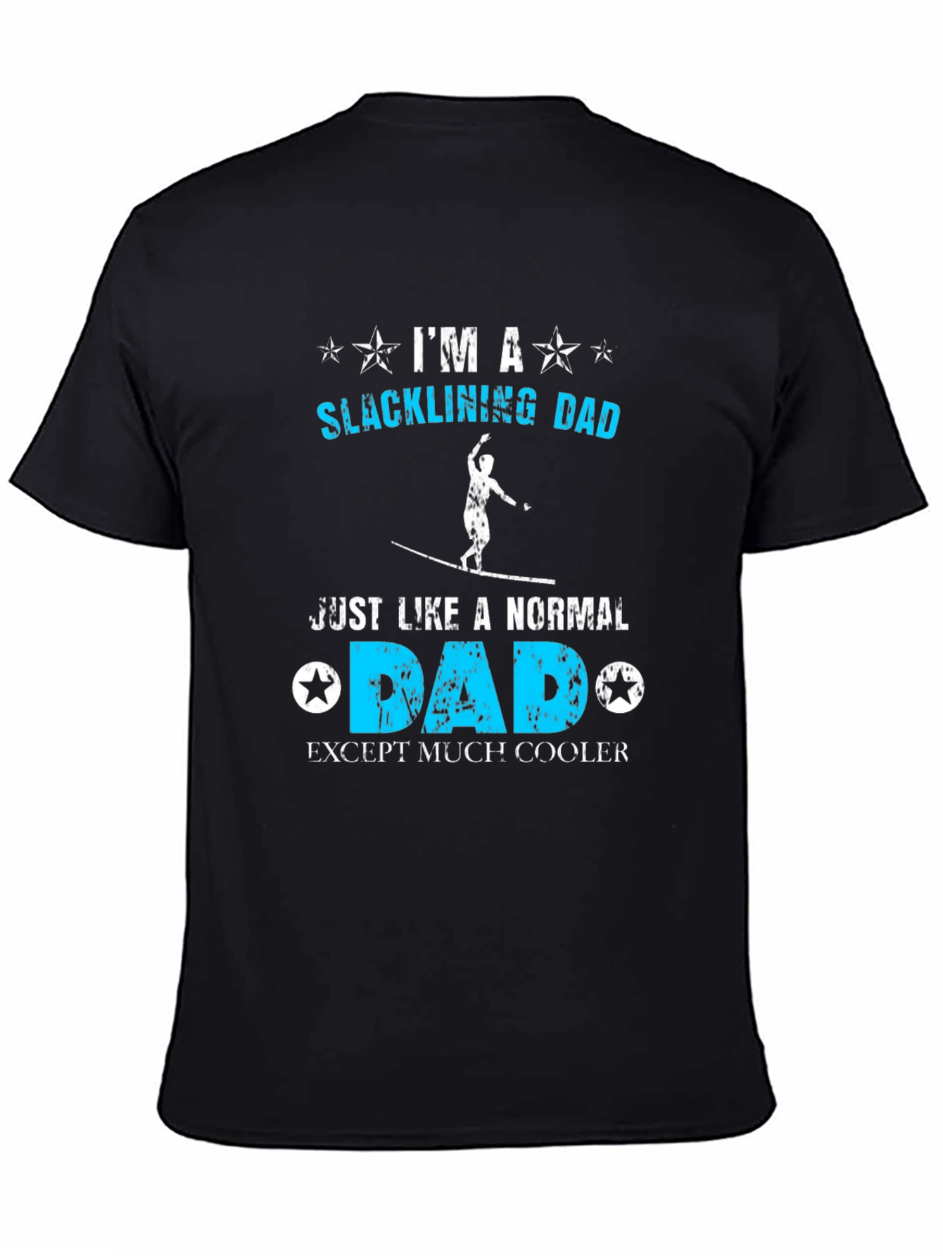 Black Slacklining Dad T-Shirt - Cool Father's Day Gift view 4