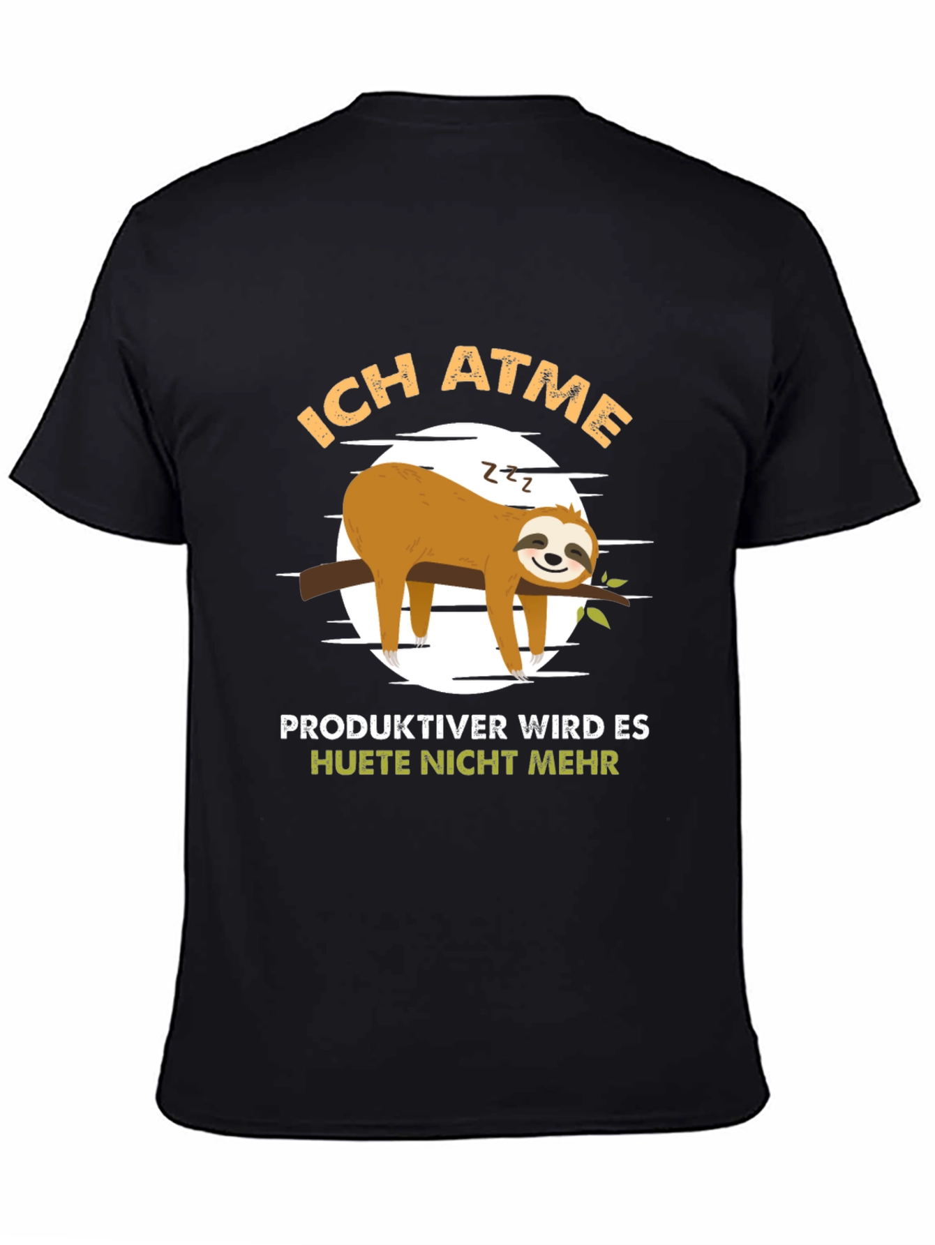 Black Ich Atme Sloth T-Shirt view 4