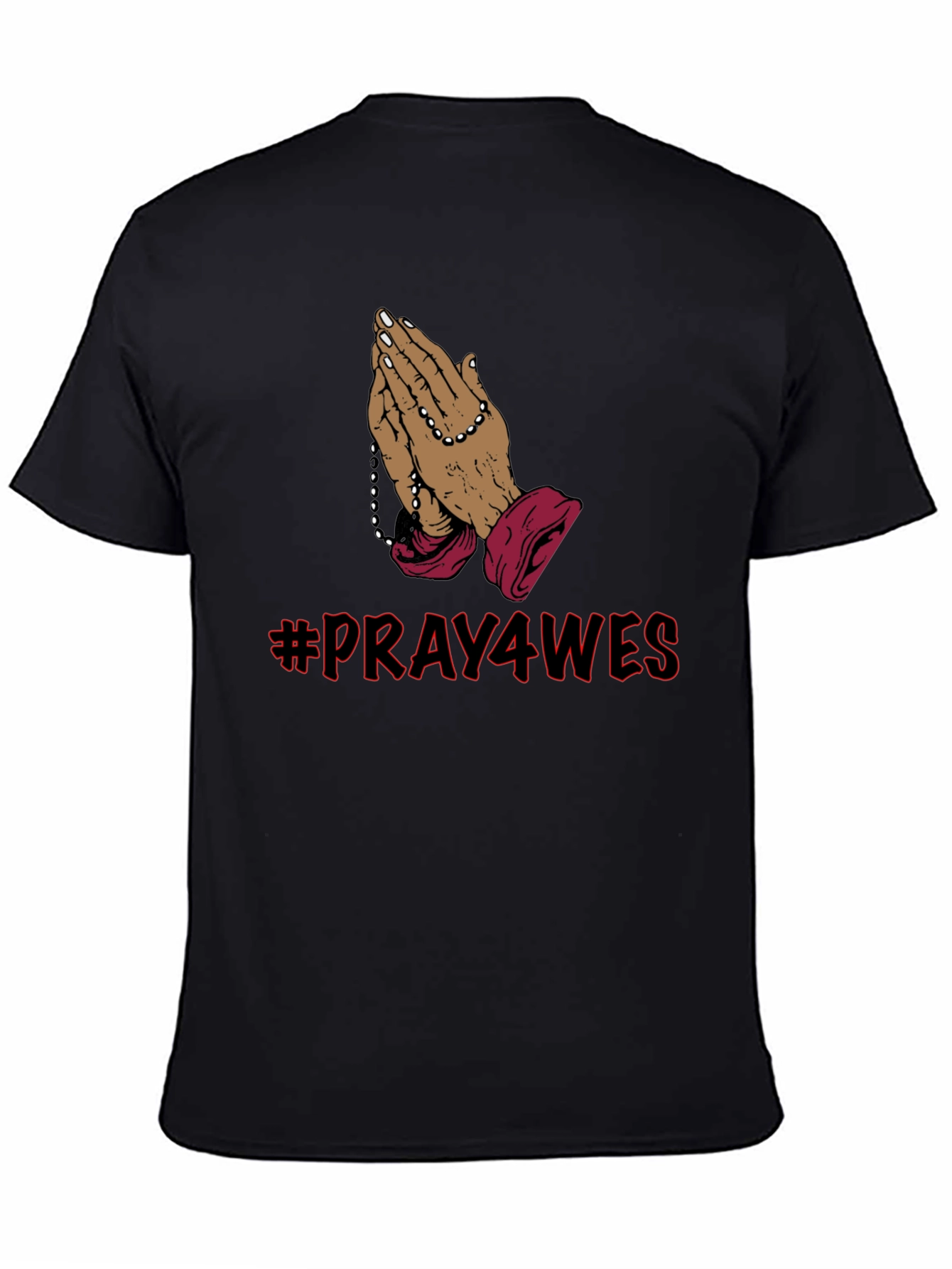 Black Pray4Wes Graphic Tee - Stylish Religious T-Shirt view 4