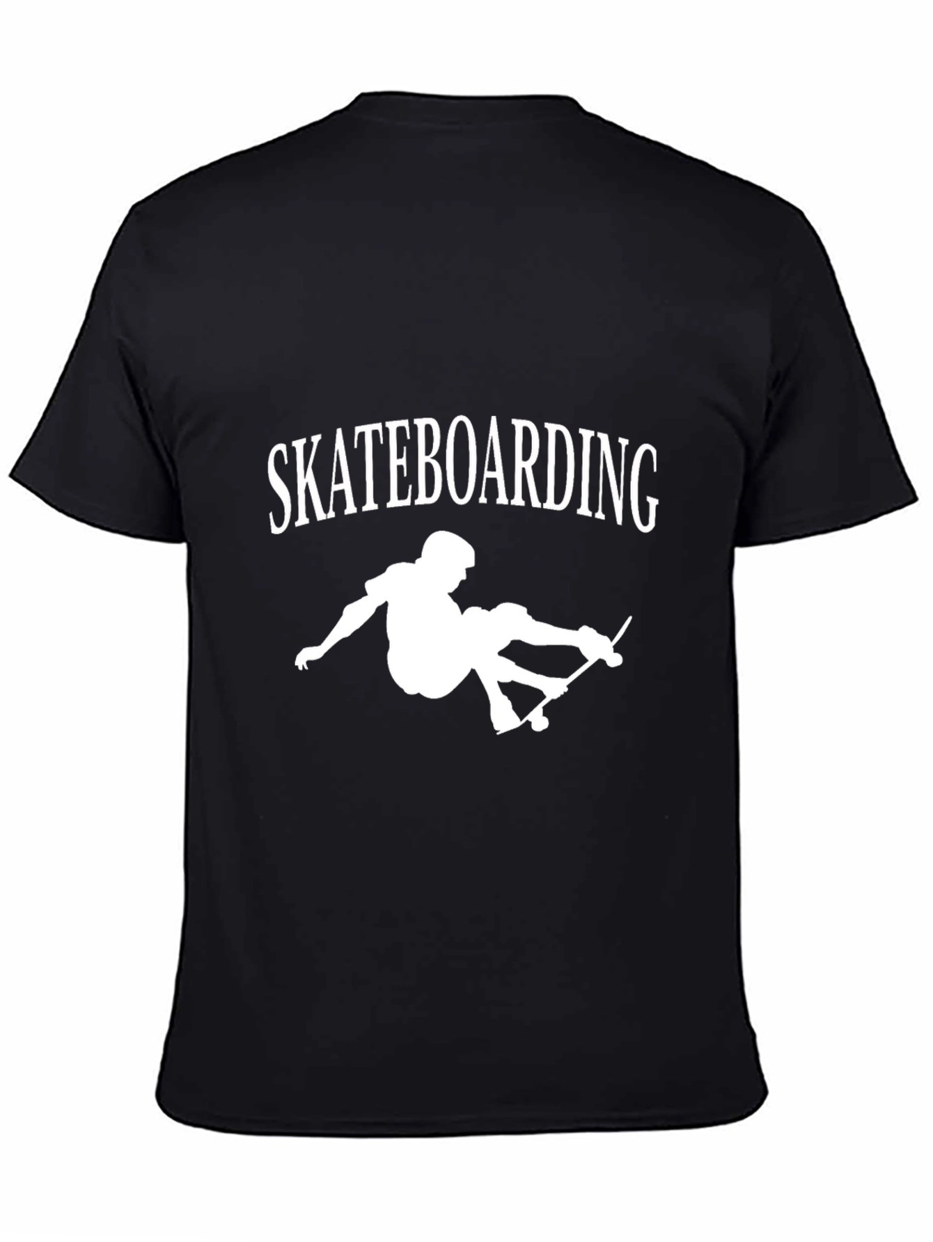 Black Skateboarding Graphic Tee - Casual Black T-Shirt view 4