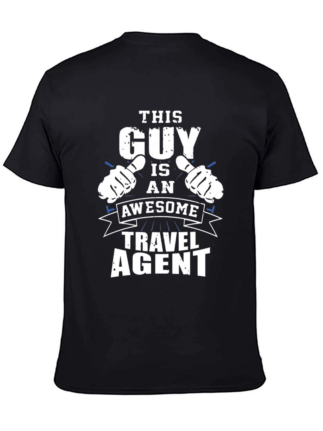 Black Awesome Travel Agent T-Shirt view 4