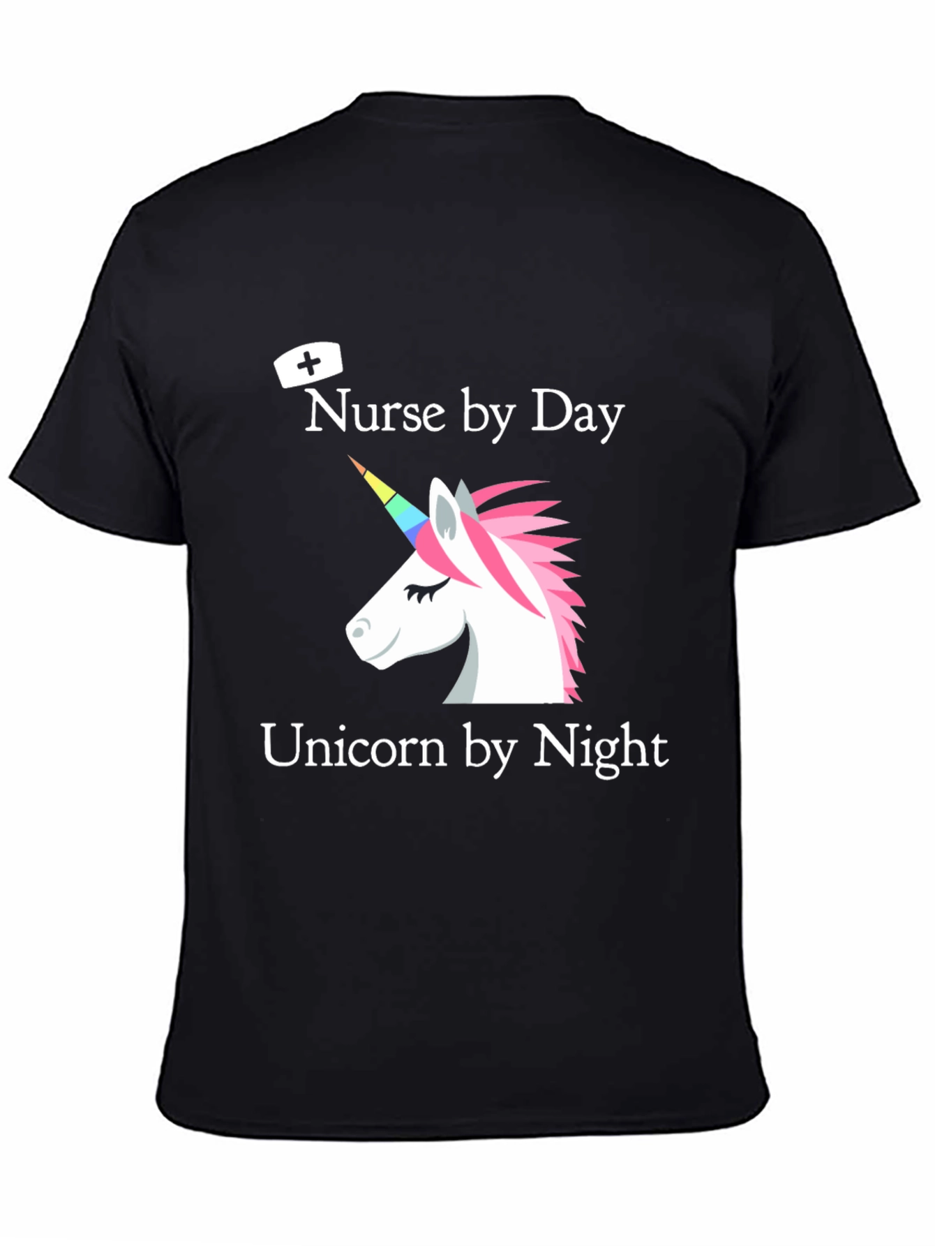 Black Nurse by Day Unicorn by Night T-Shirt view 4