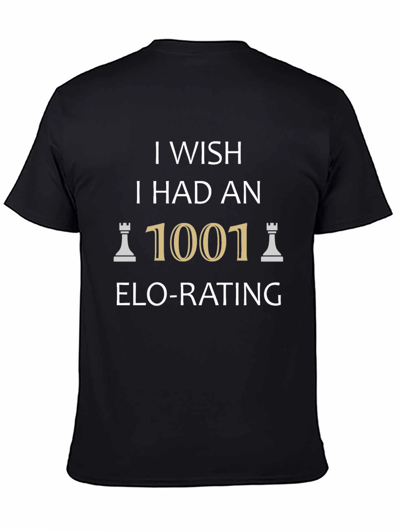 Black Chess ELO Rating Wish T-Shirt view 4