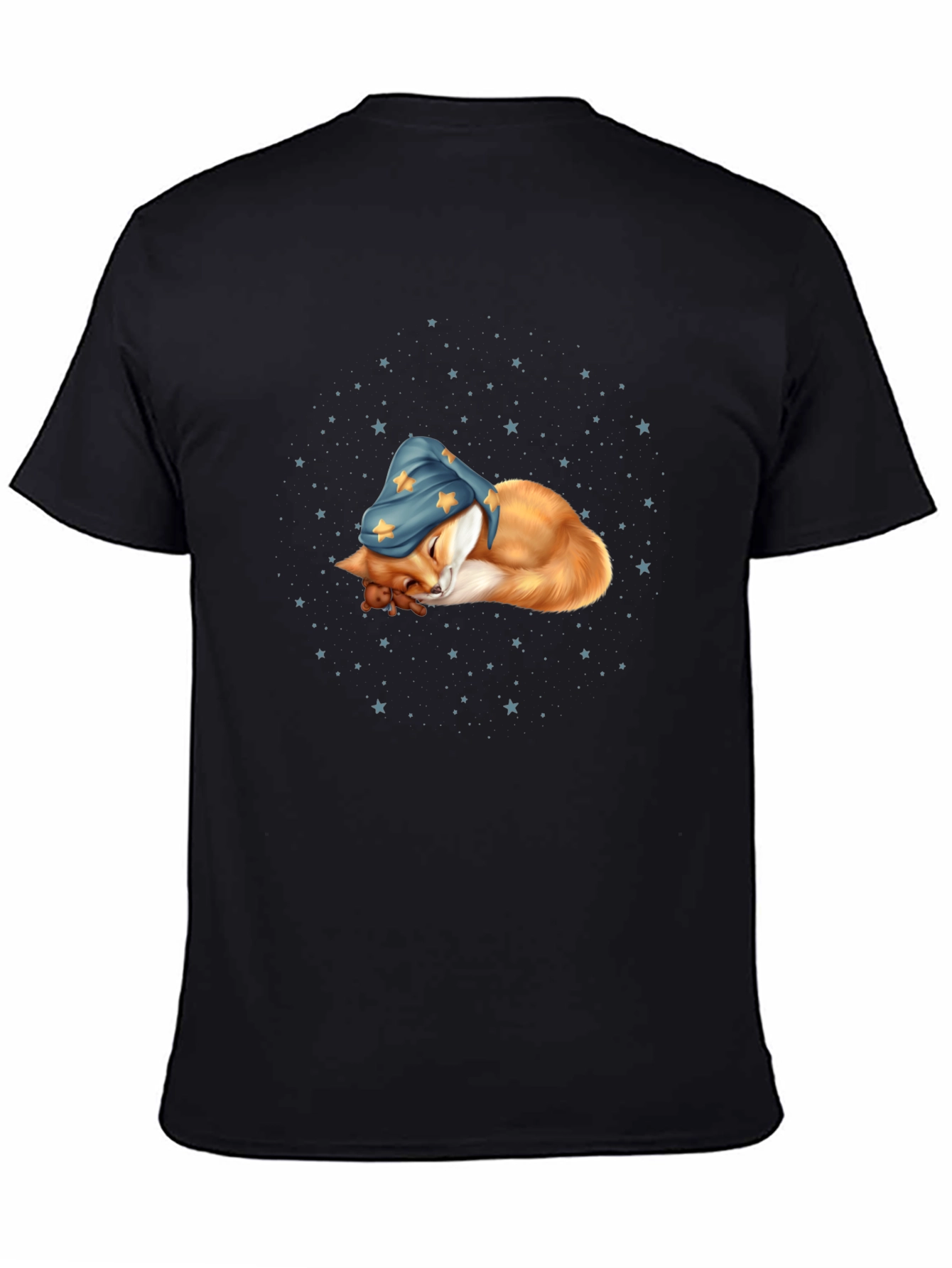 Black Dreamy Fox Tee: Whimsical Comfort view 4