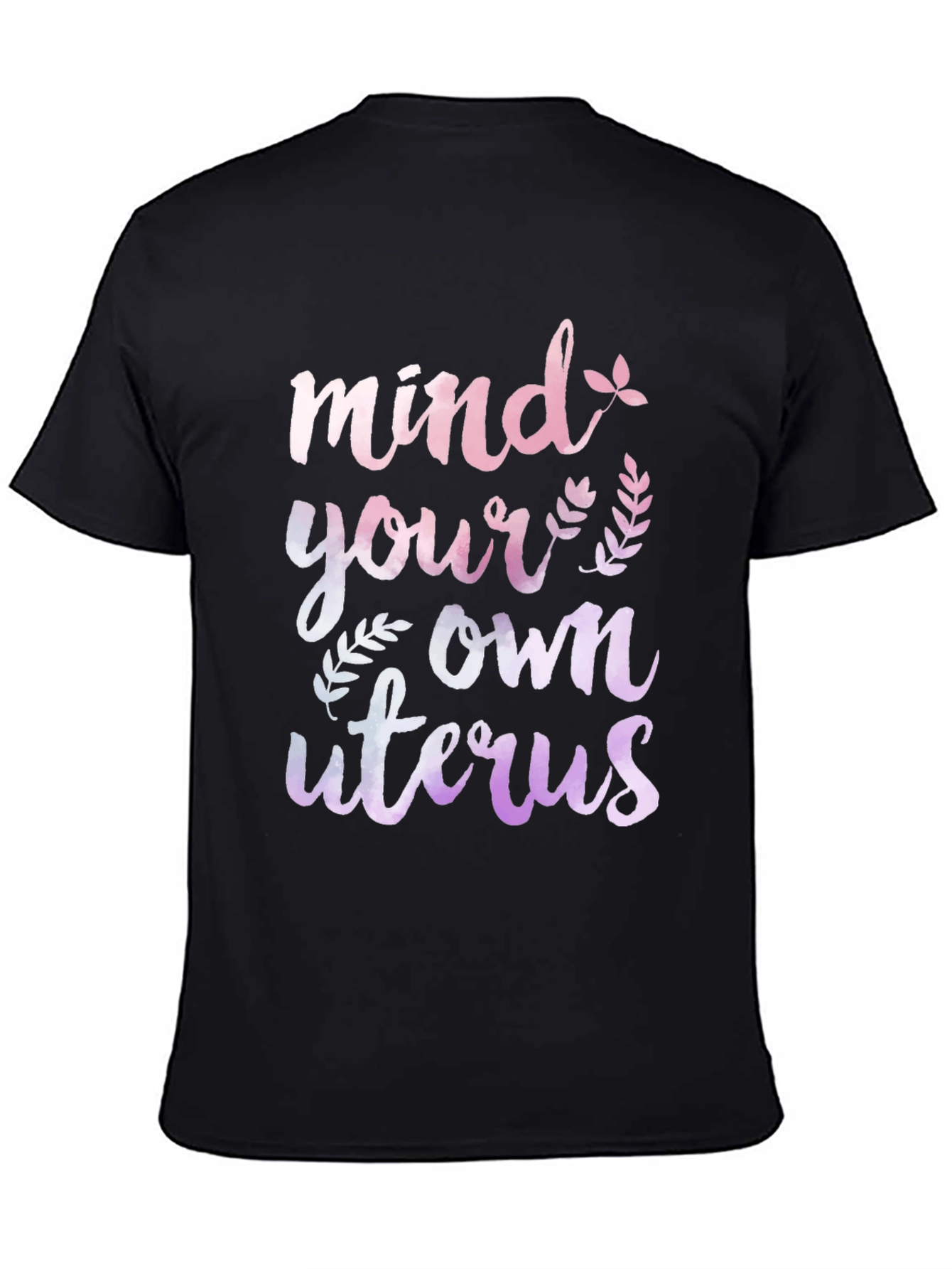 Black Mind Your Own Uterus Graphic Tee view 4
