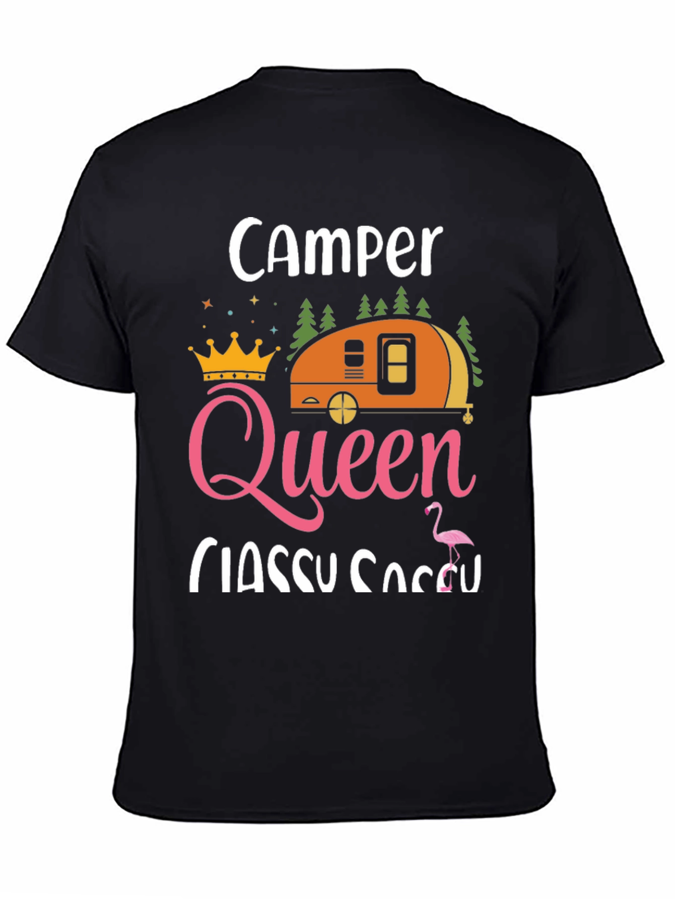 Black Camper Queen Classy Sassy Graphic T-Shirt view 4