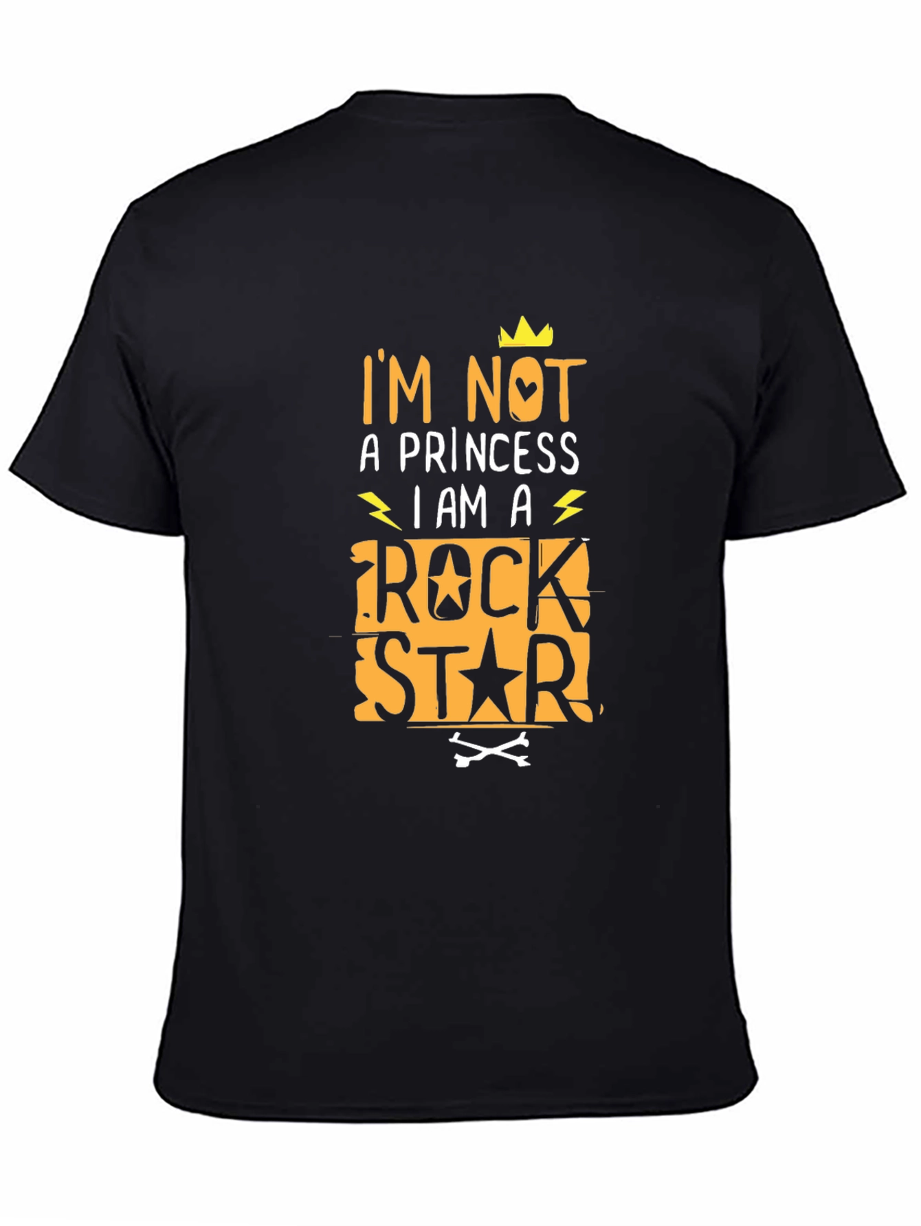 Black I'm Not A Princess Rock Star T-Shirt view 4