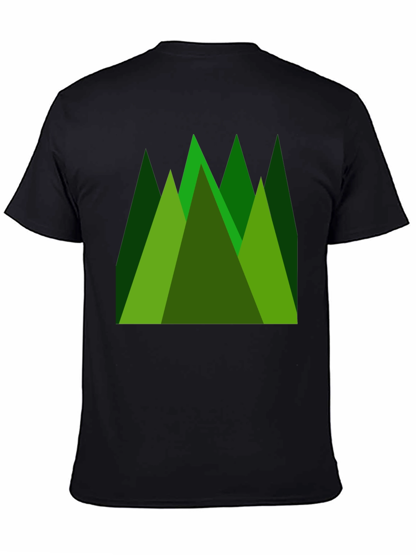 Black Geometric Mountain T-Shirt view 4