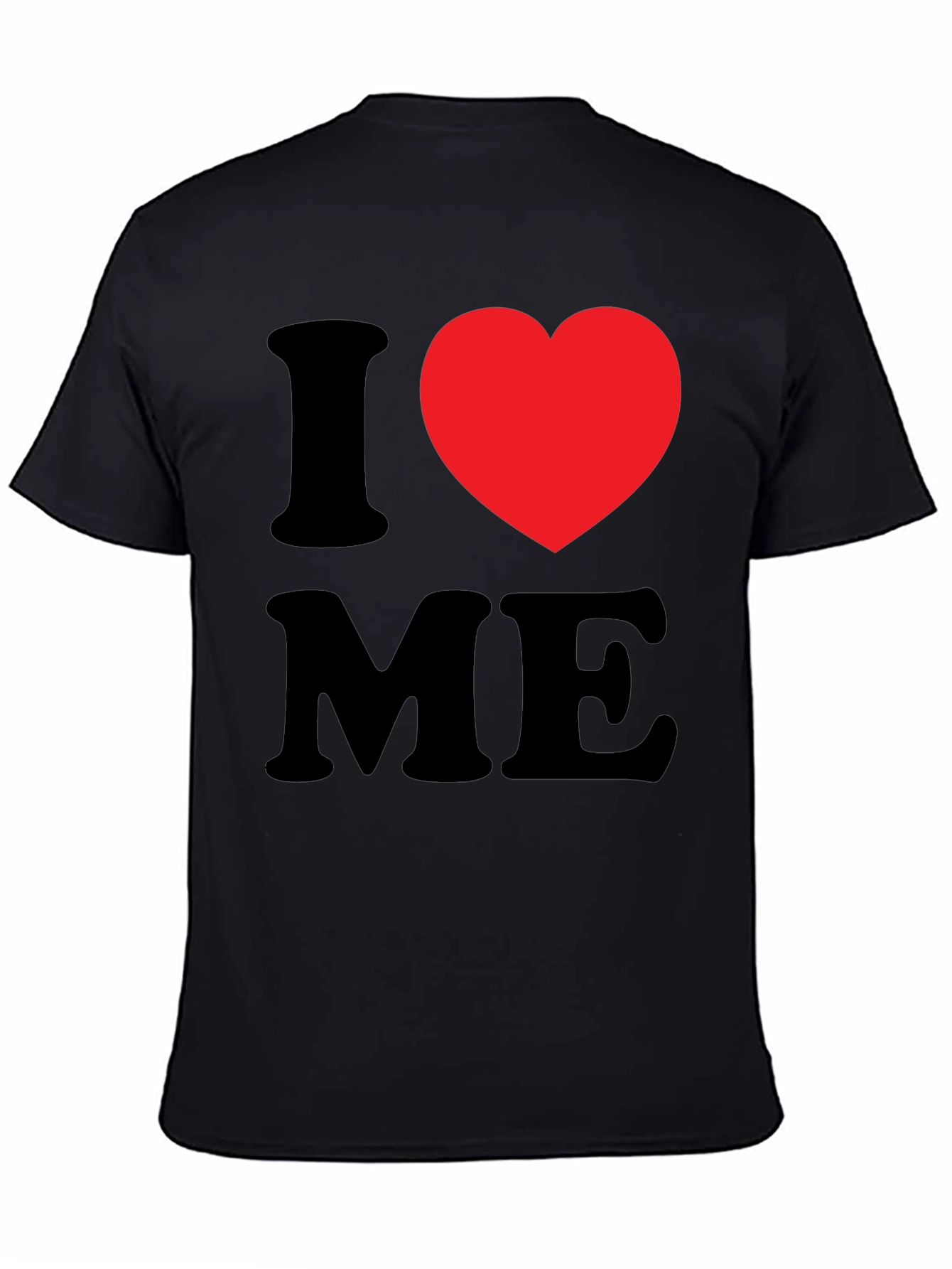 Black I Heart Me T-Shirt - Black Graphic Tee view 4