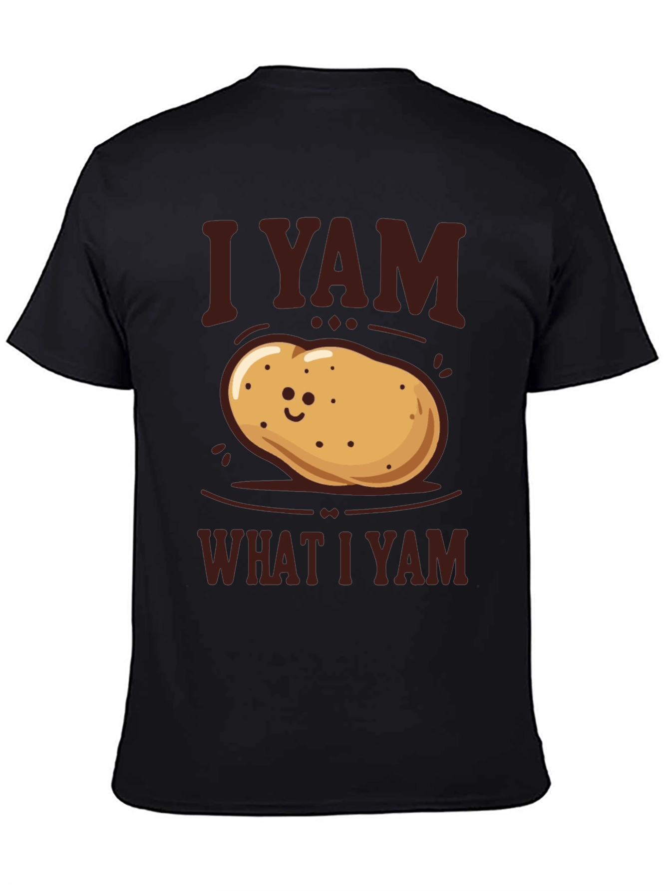 Black I Yam What I Yam Potato T-Shirt - Funny Graphic Tee view 4