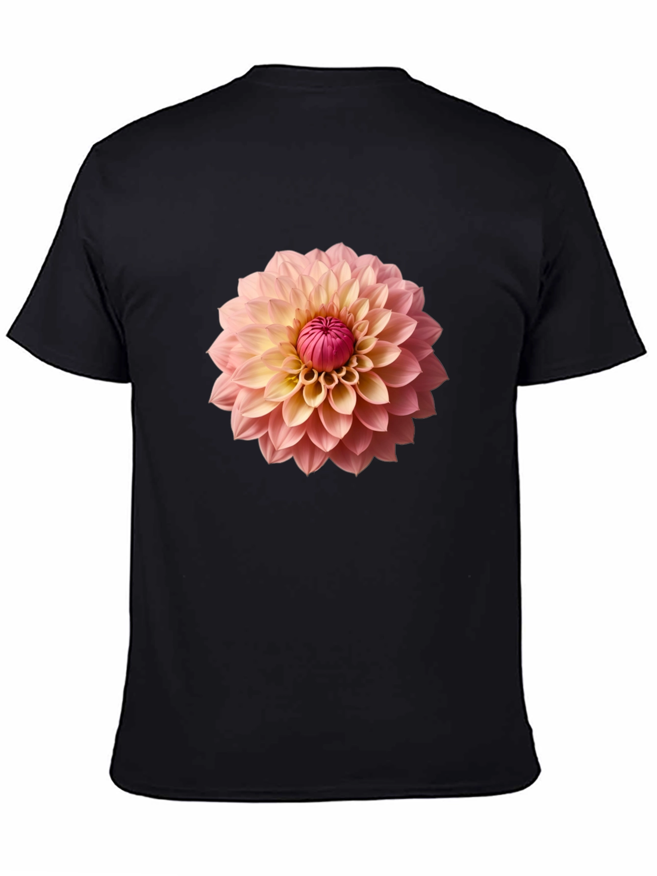 Black Floral Print Crew Neck Tee view 4