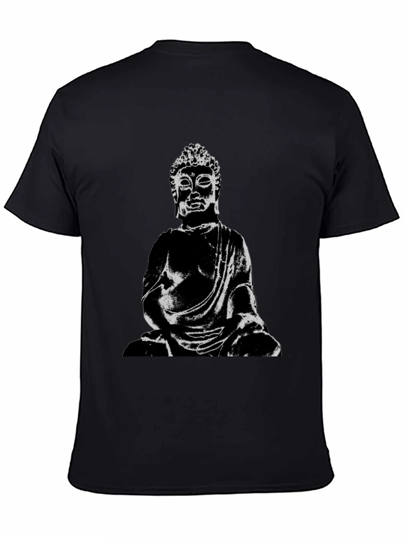Black Buddha Graphic Print Black T-Shirt view 4