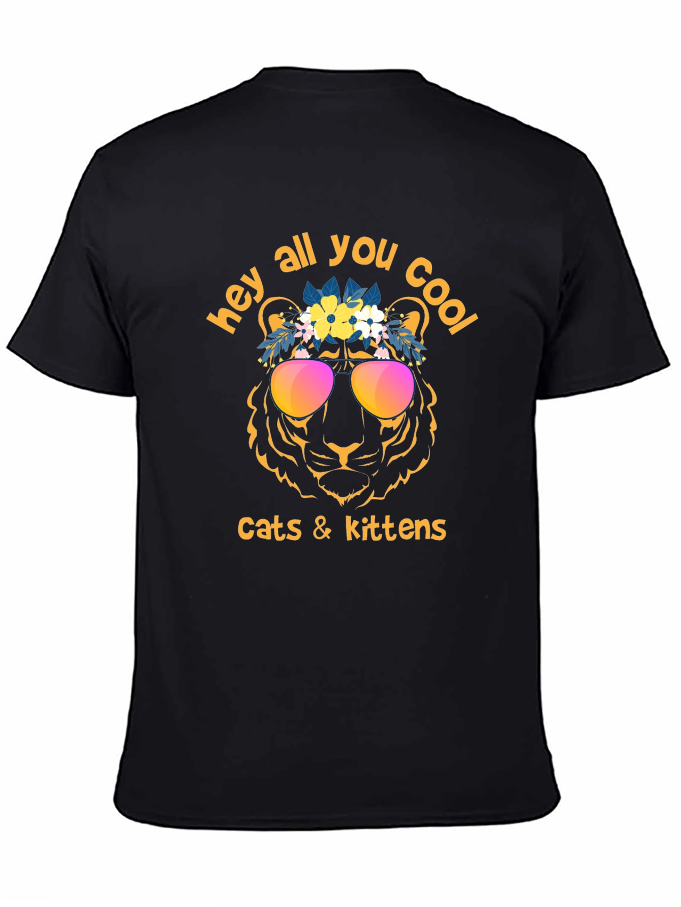 Black Cool Cat T-Shirt view 4
