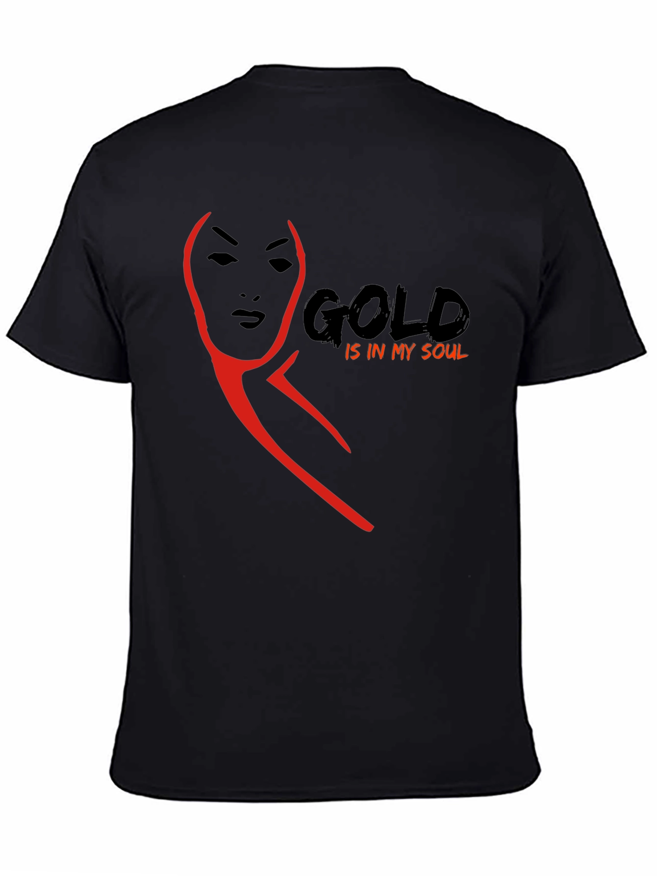 Black Gold Soul Graphic Tee - Stylish Black T-Shirt view 4