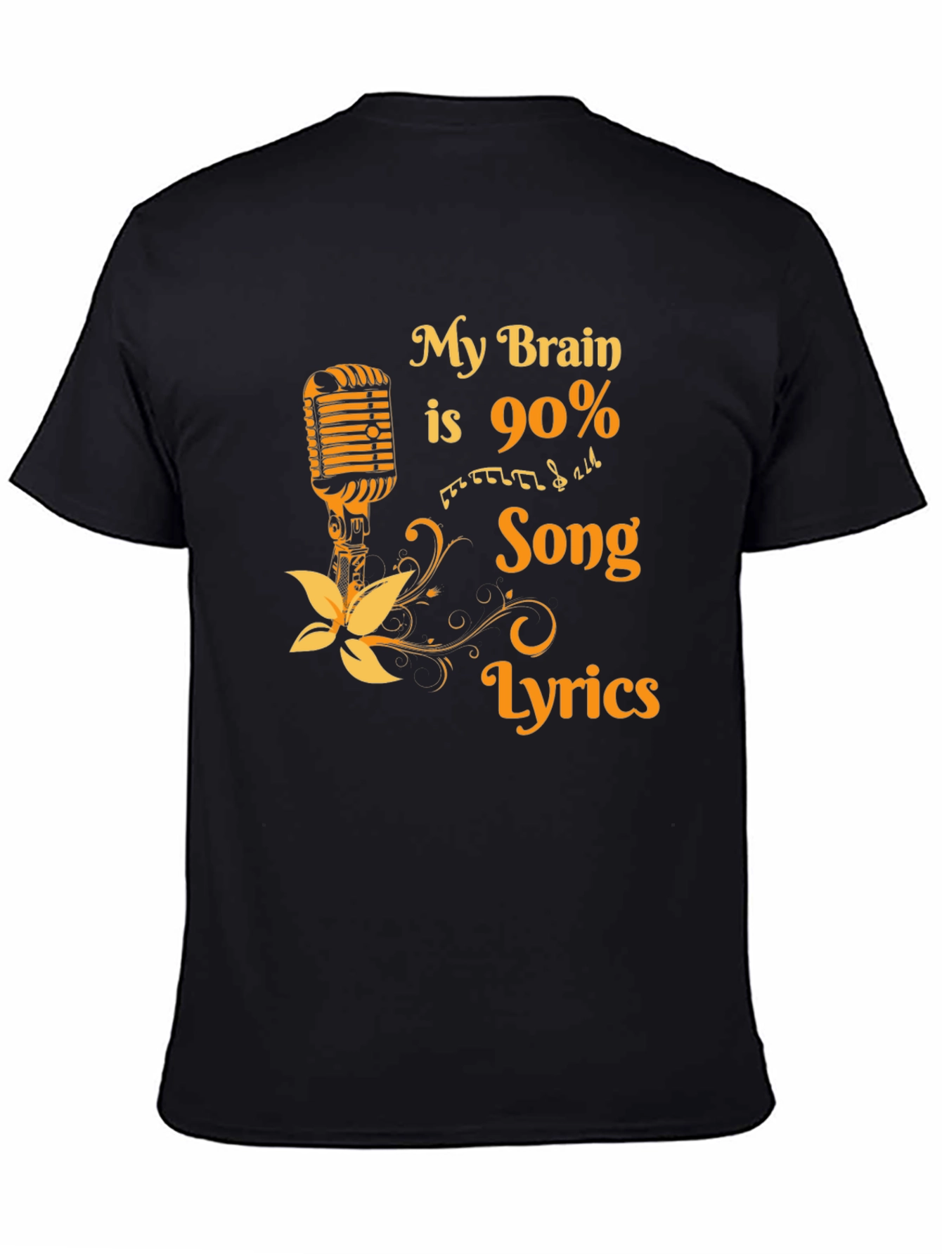 Black My Brain is 90% Song Lyrics T-Shirt view 4