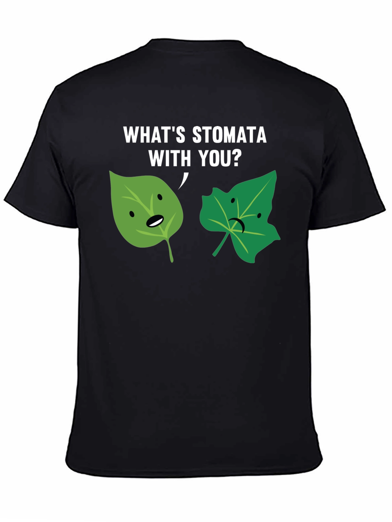 Black What's Stomata With You? Graphic Tee view 4