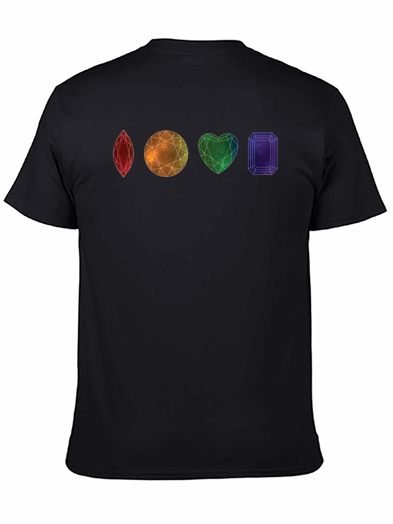 Black Rainbow Gems Graphic T-Shirt - Stylish Pride Apparel view 4