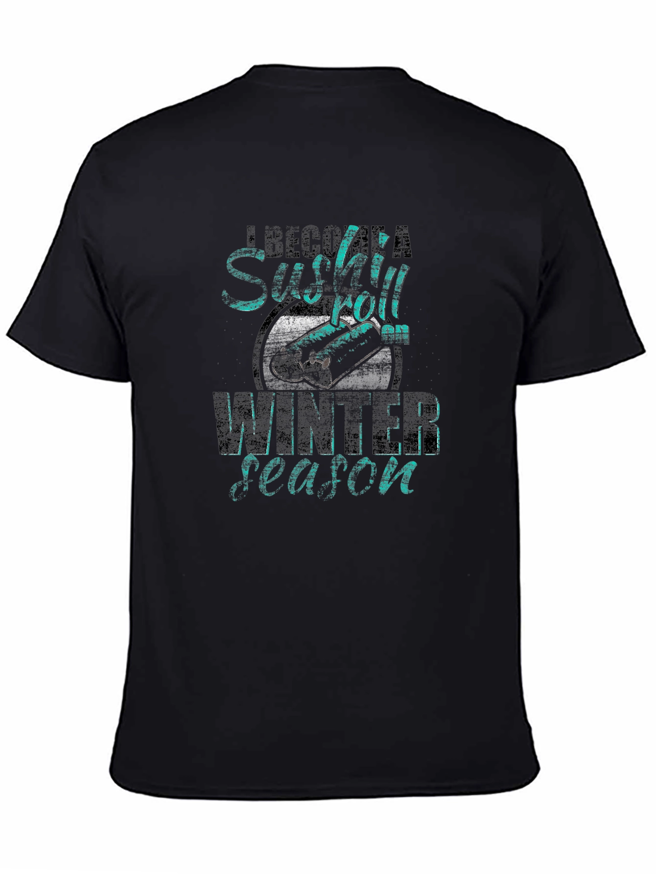 Black Sushi Roll Winter Season Graphic Tee view 4