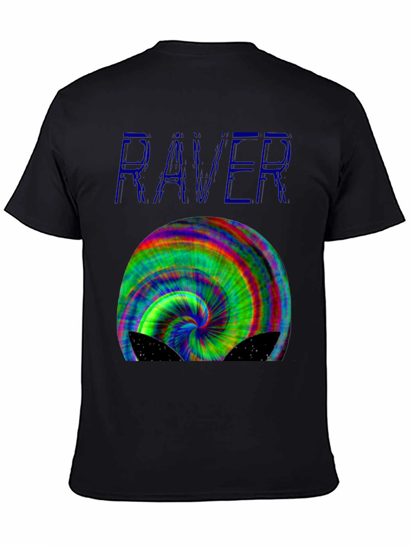 Black Raver Spiral Graphic T-Shirt view 4
