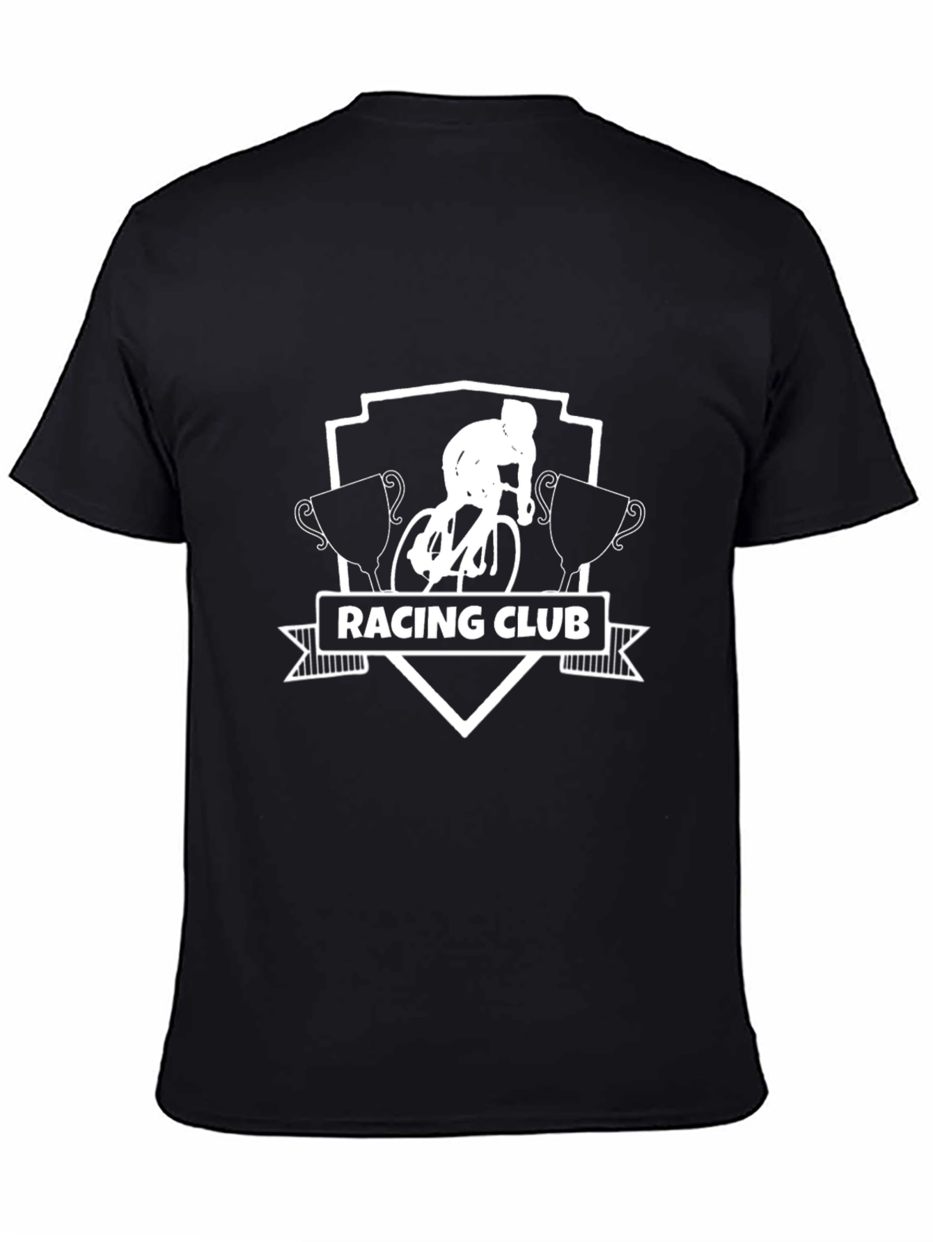 Black Racing Club Black T-Shirt for Cycling Enthusiasts view 4