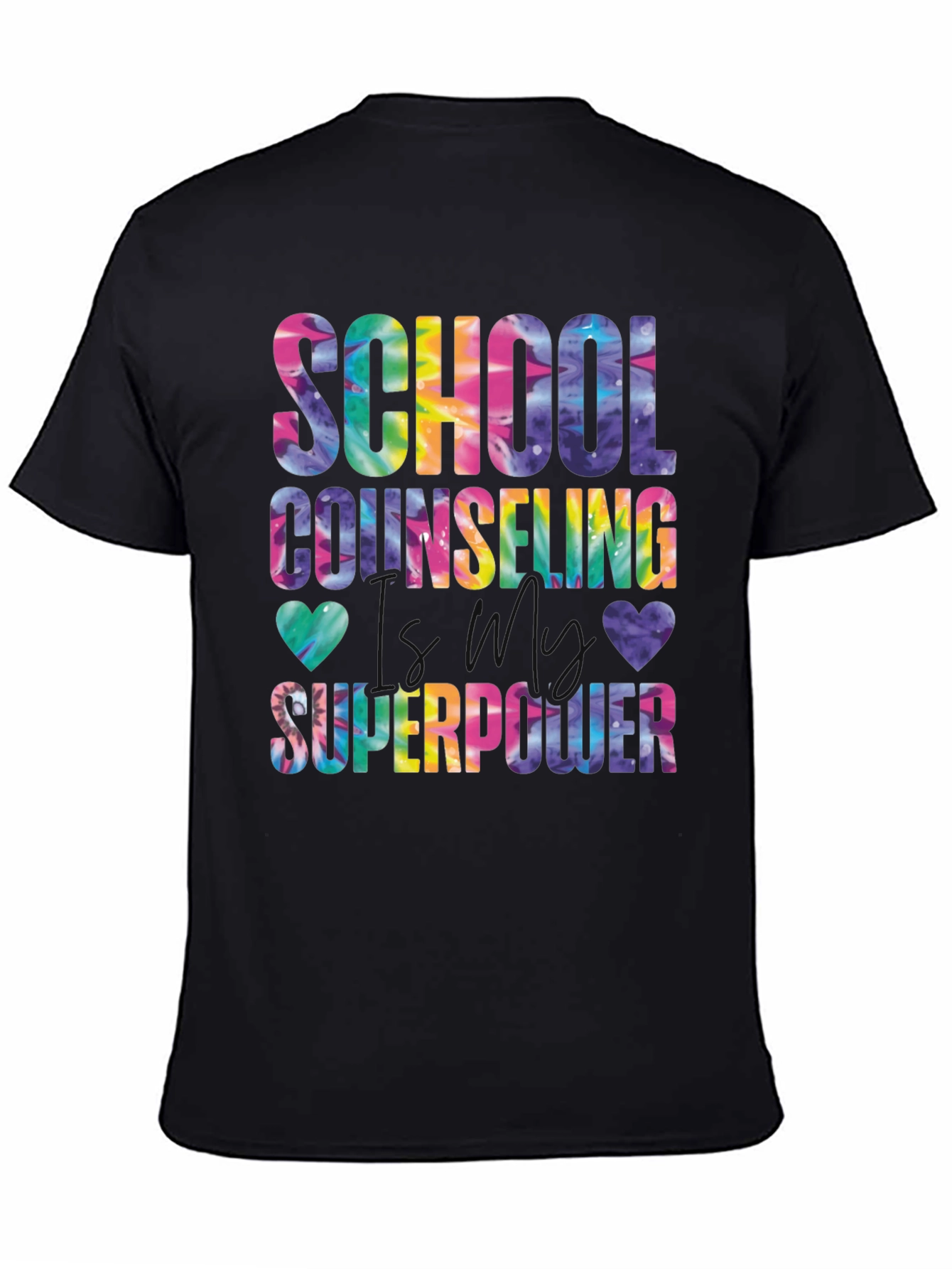 School Counseling Superpower Tie-Dye Graphic T-Shirt - 4
