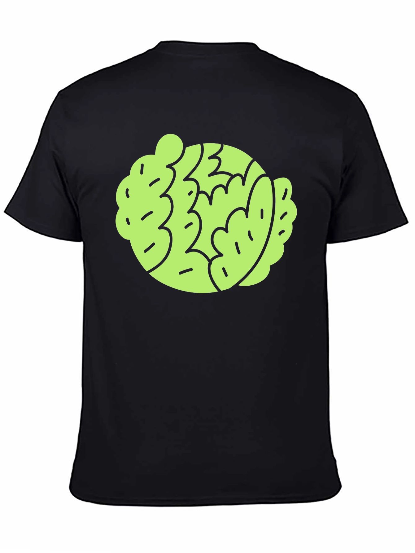 Black Funky Brain Graphic T-Shirt - Modern Style view 4