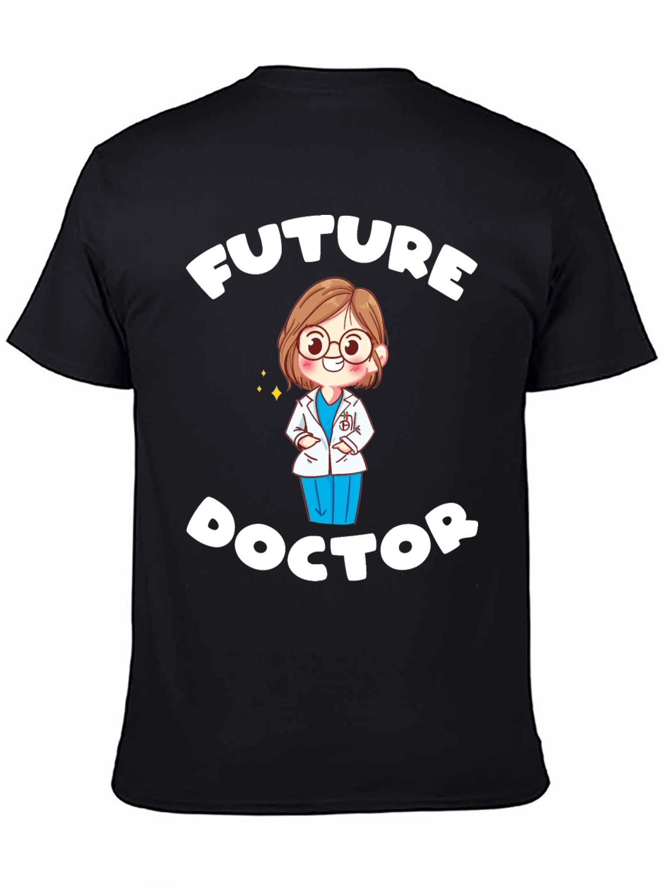 Black Future Doctor T-Shirt - Cute Medical Student Tee view 4