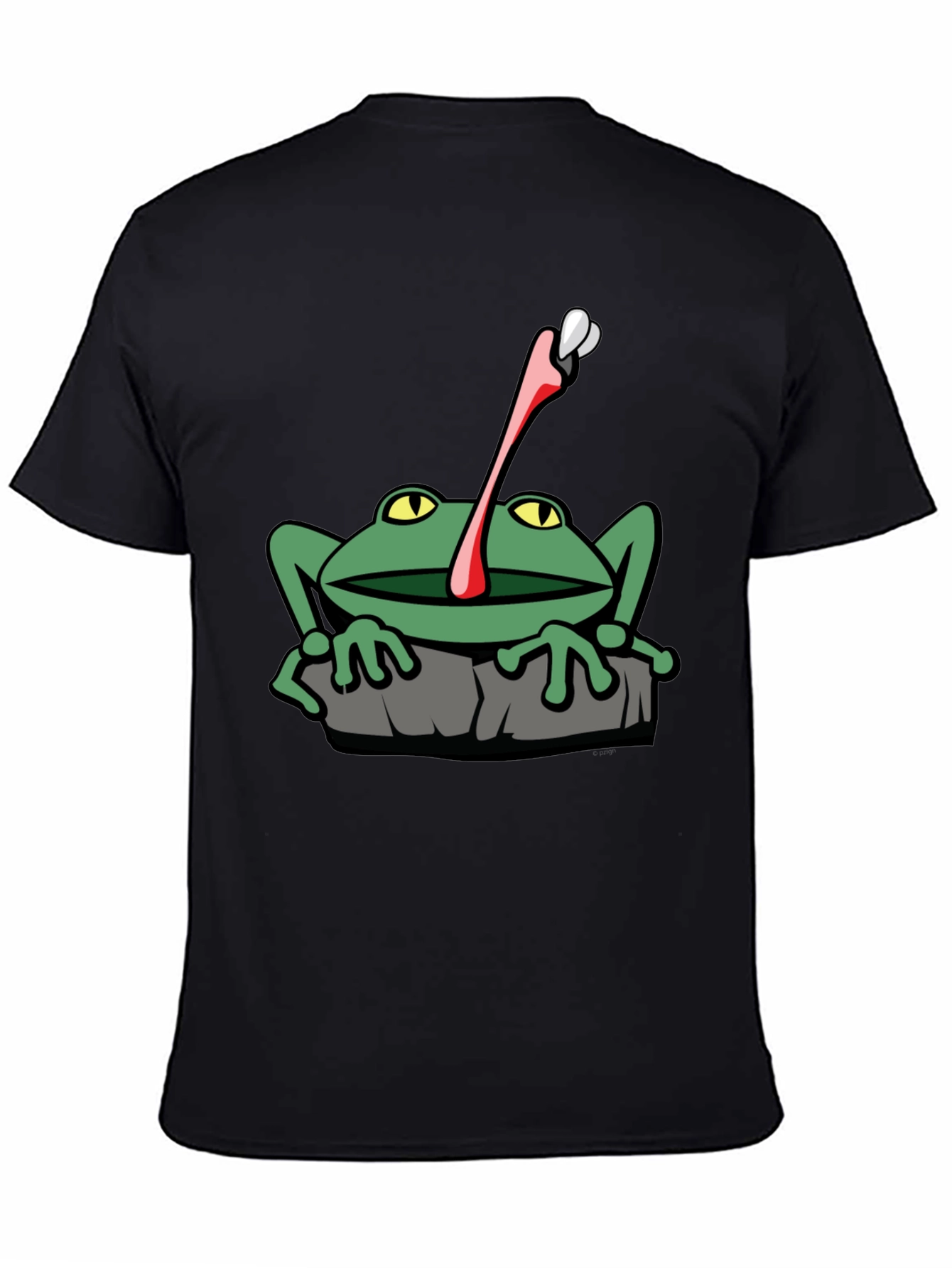Black Frog Catching Fly Graphic T-Shirt view 4