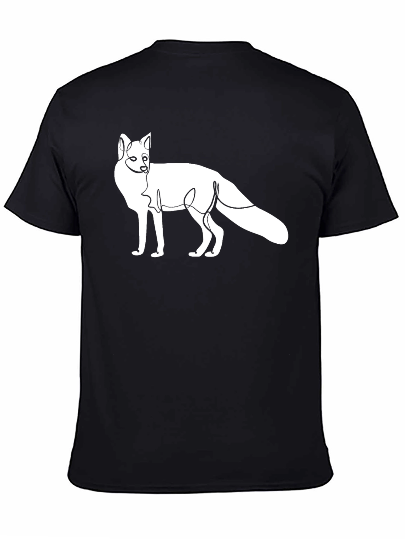 Black Abstract Fox Graphic Tee view 4