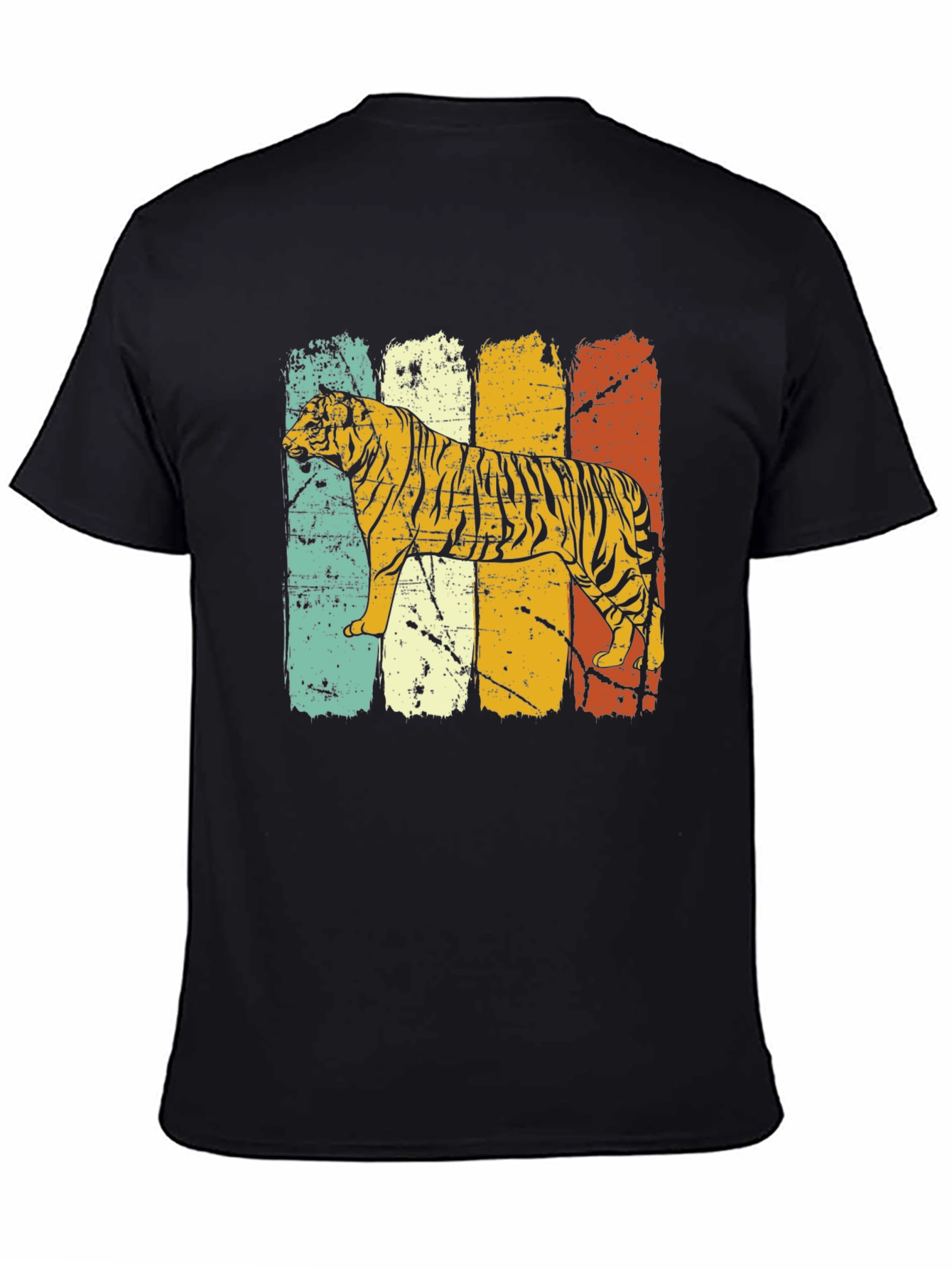 Black Retro Tiger Graphic Tee - Vintage Style view 4