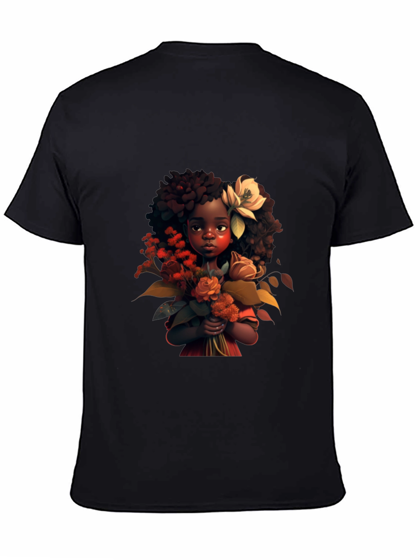 Black Girl with Flowers Graphic Tee view 4