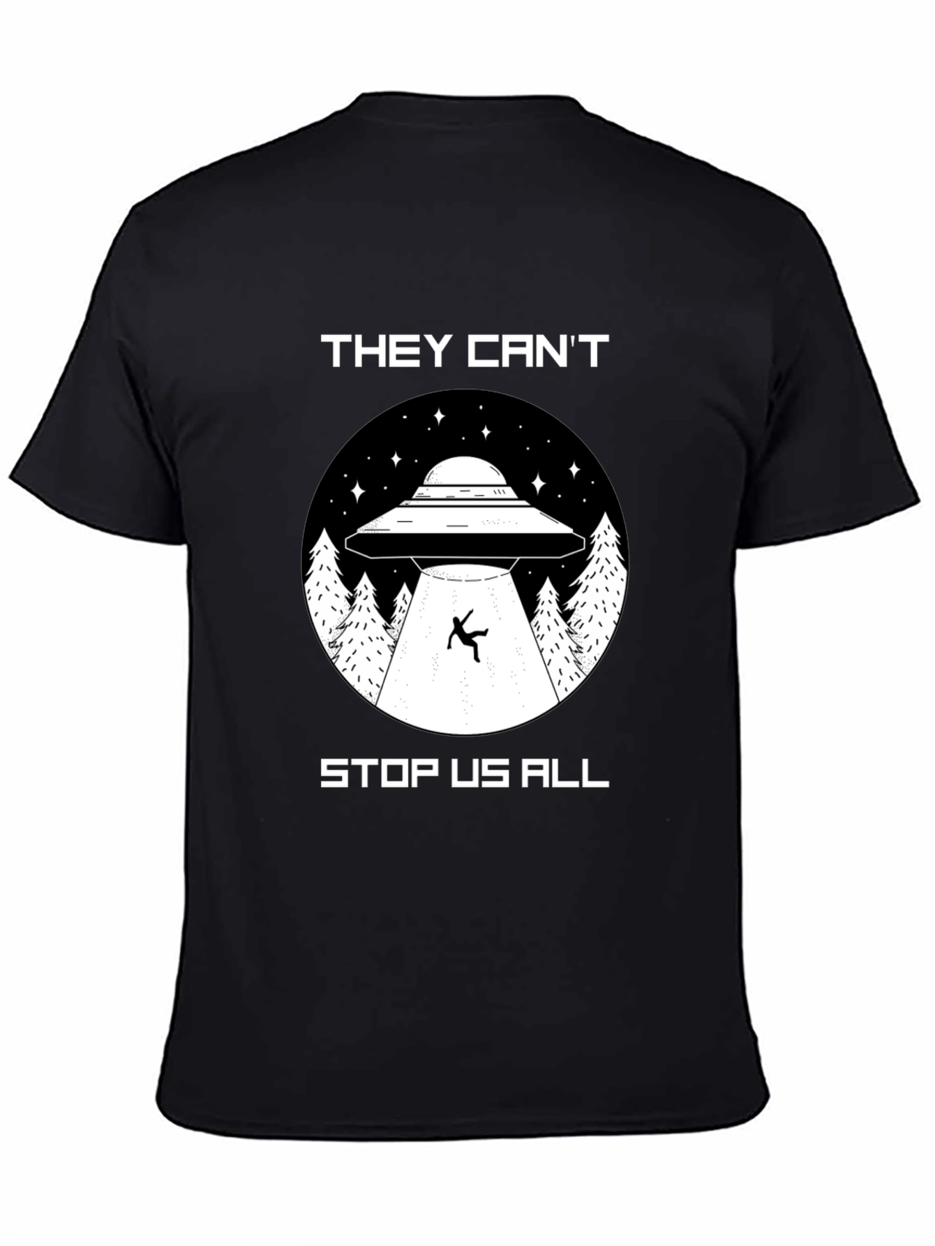 Black They Can't Stop Us All UFO T-Shirt view 4