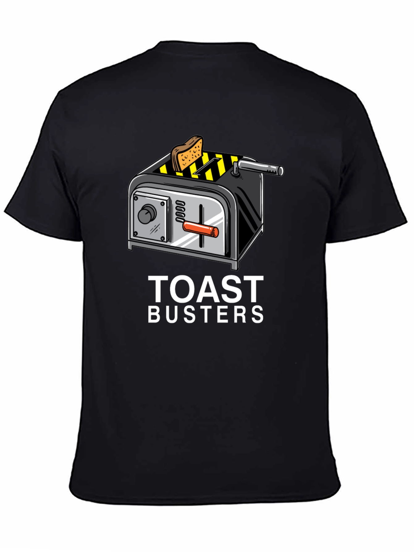 Black Toast Busters Graphic Tee - Funny Breakfast Shirt view 4