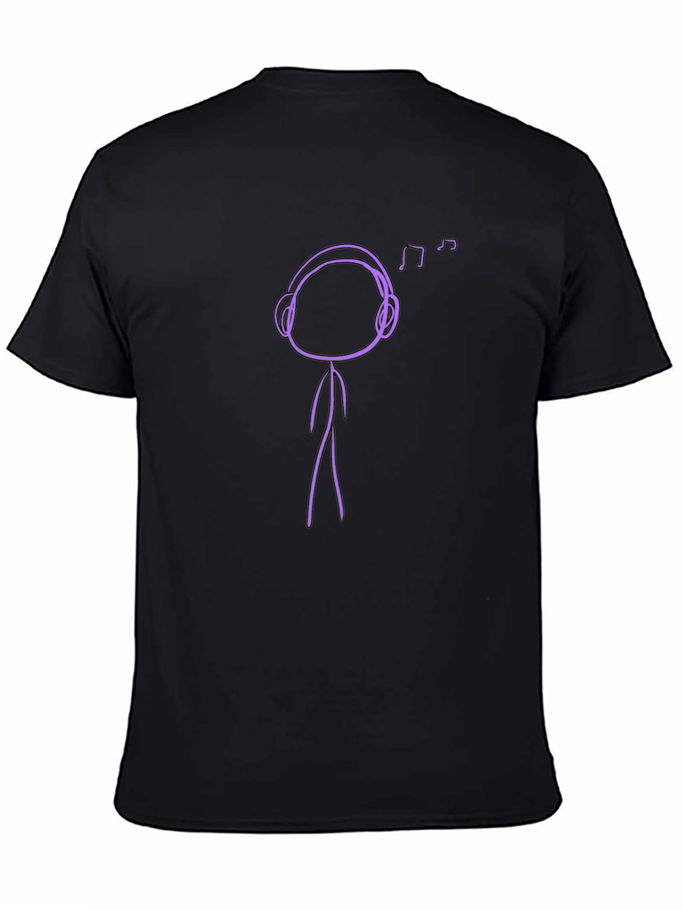 Black Music Lover Stick Figure Graphic Tee view 4