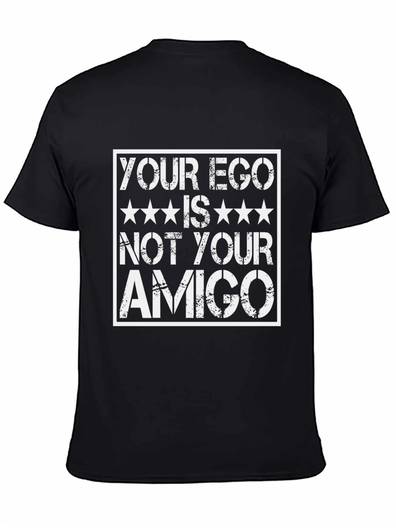 Black Your Ego Is Not Your Amigo Graphic Tee - Black view 4