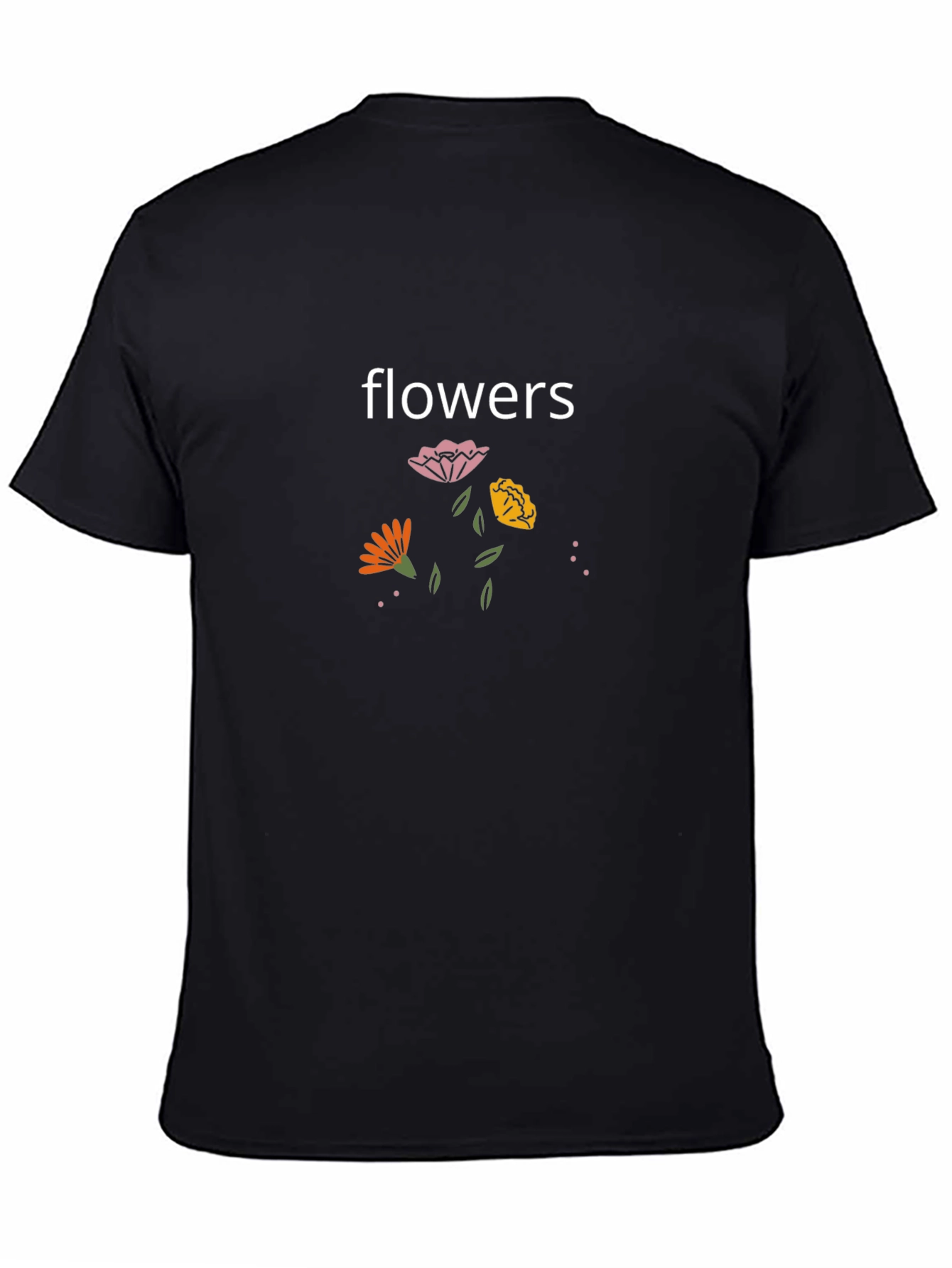 Black Flowers Graphic Black T-Shirt view 4