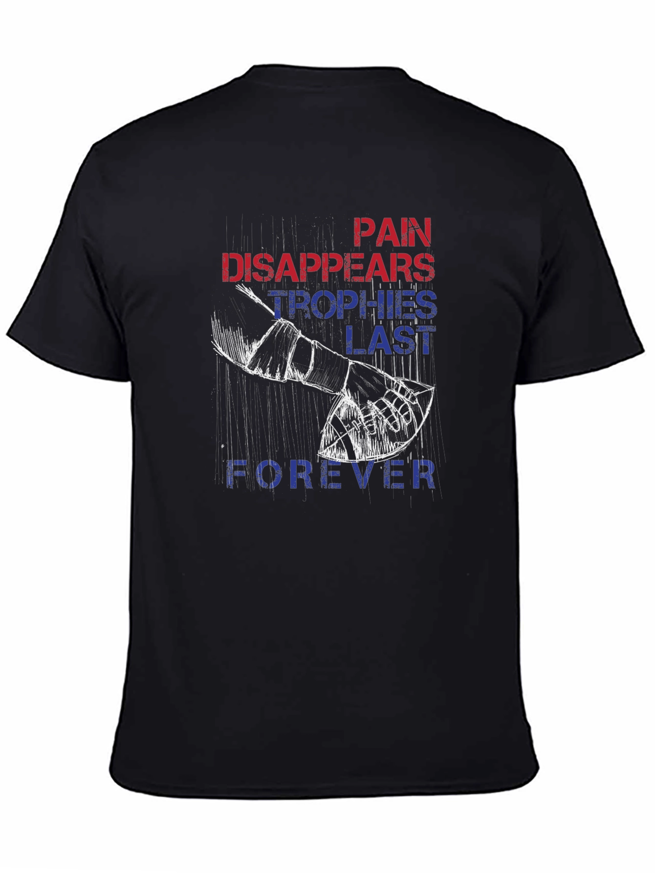 Black Pain Disappears Trophies Last Forever Graphic Tee view 4