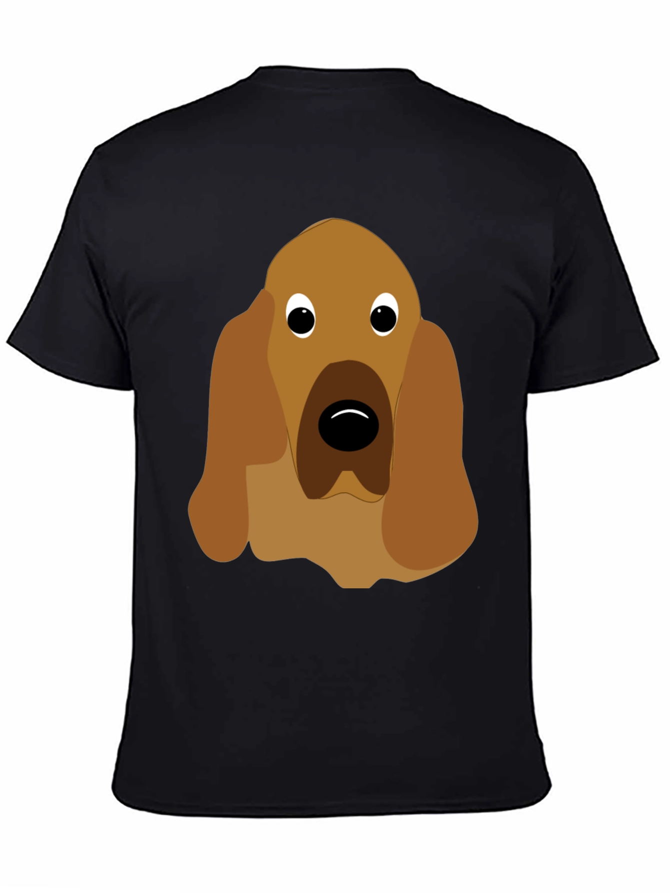 Black Dog Face Graphic Tee - Unisex Black T-Shirt view 4