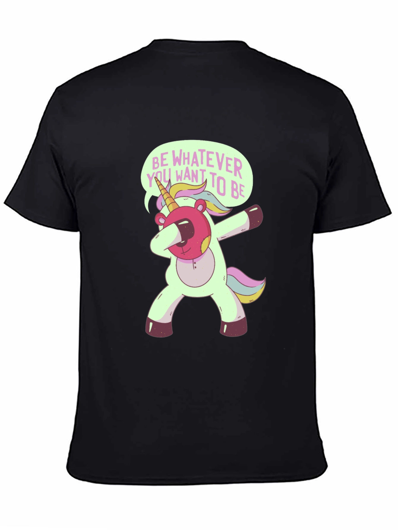 Black Unicorn Dabbing T-Shirt - Be Whatever You Want! view 4
