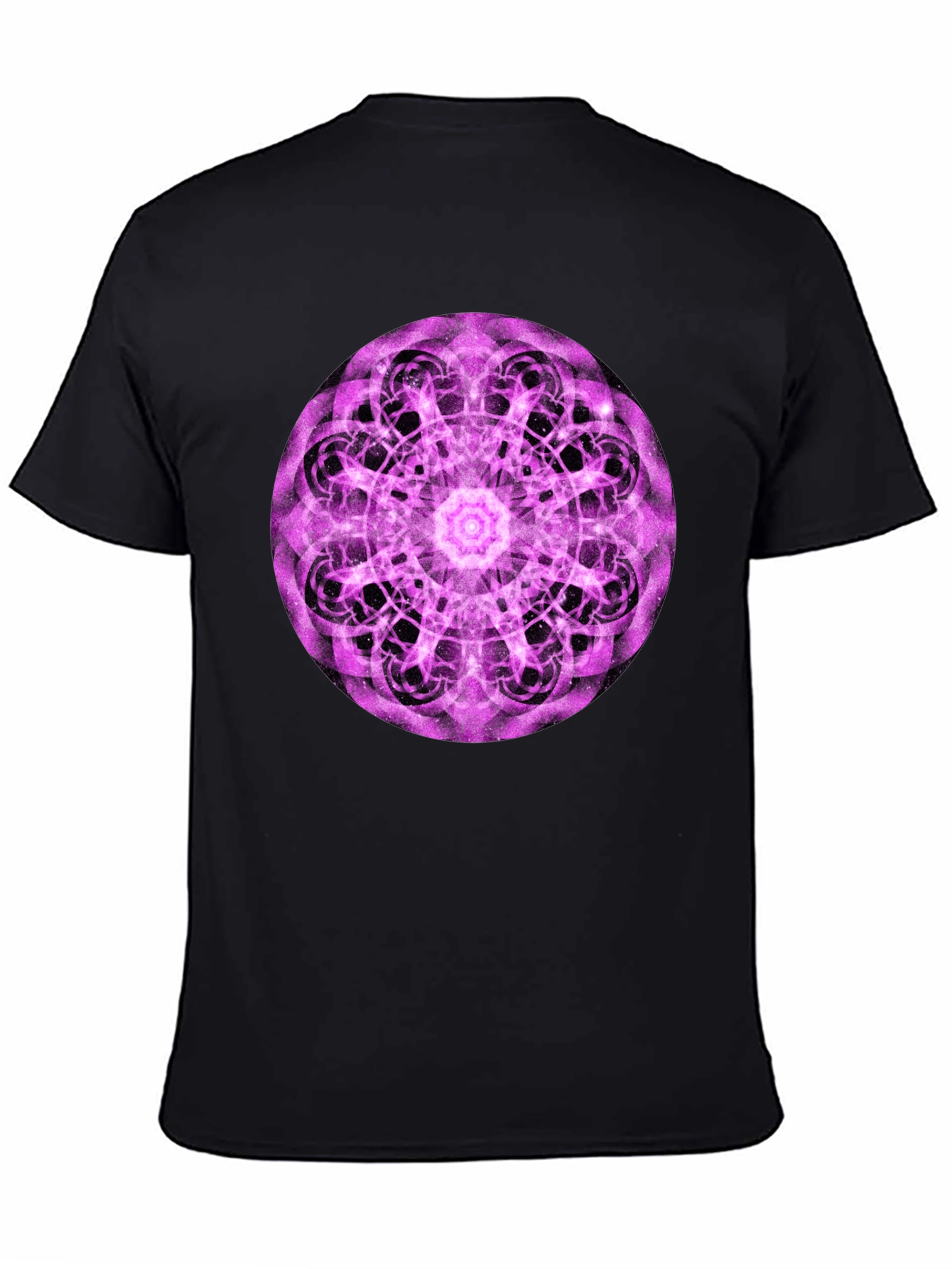 Black Mystic Mandala Black T-Shirt view 4
