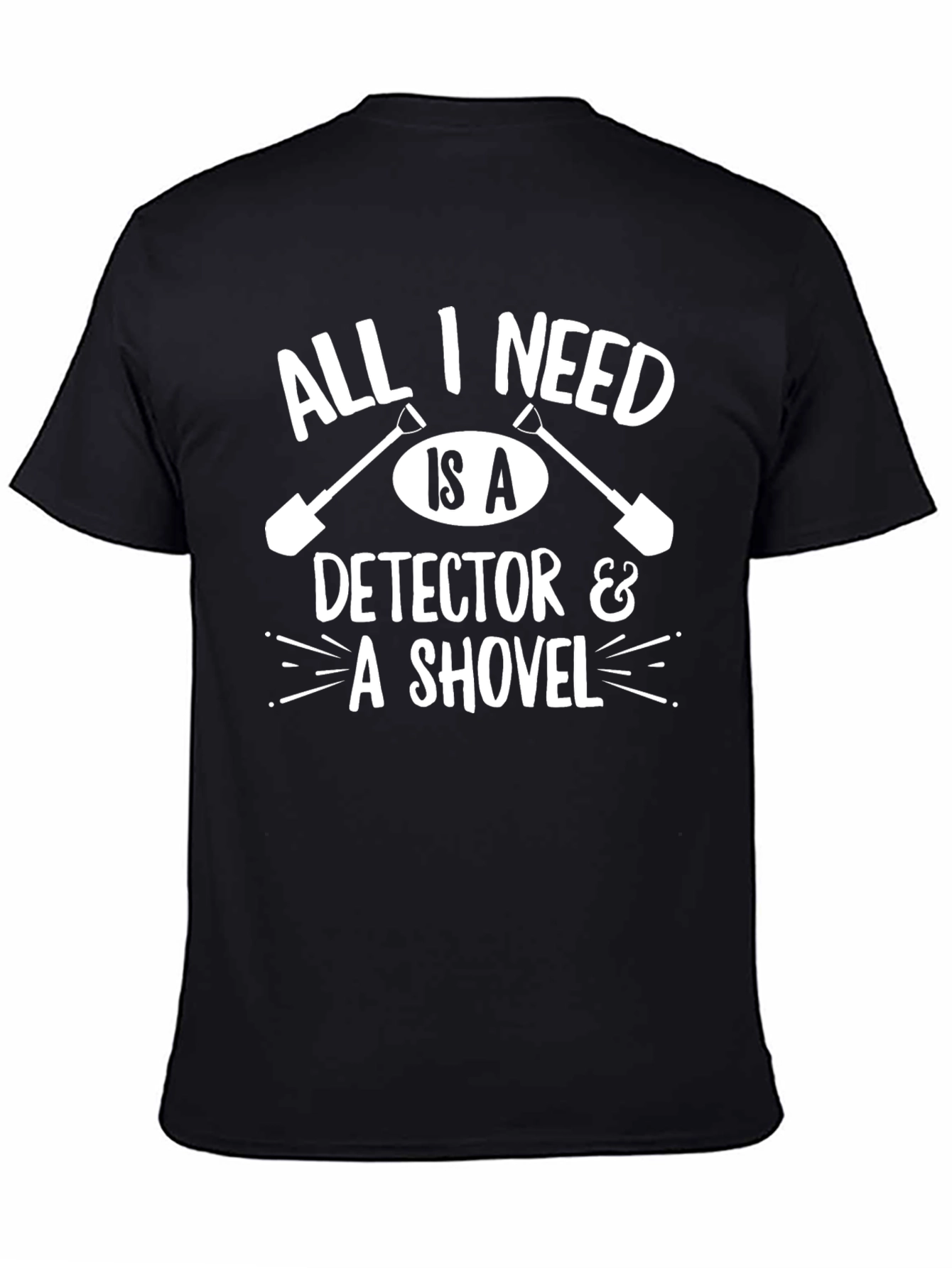 Black Detector & Shovel T-Shirt - Metal Detecting Gift view 4